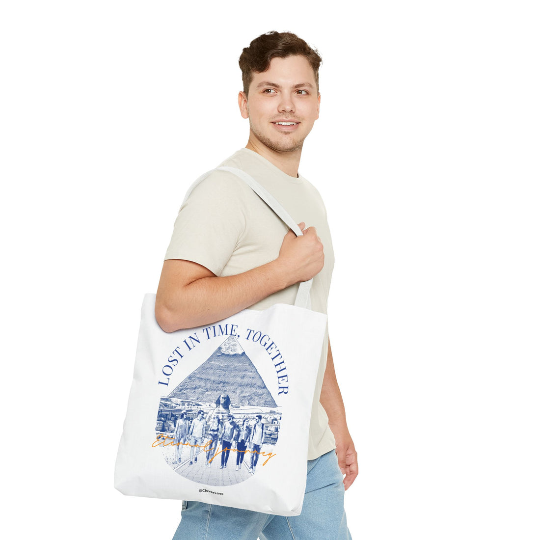 Egypt Pyramid Tote Bag | Vintage Travel Explorer Canvas Bag
