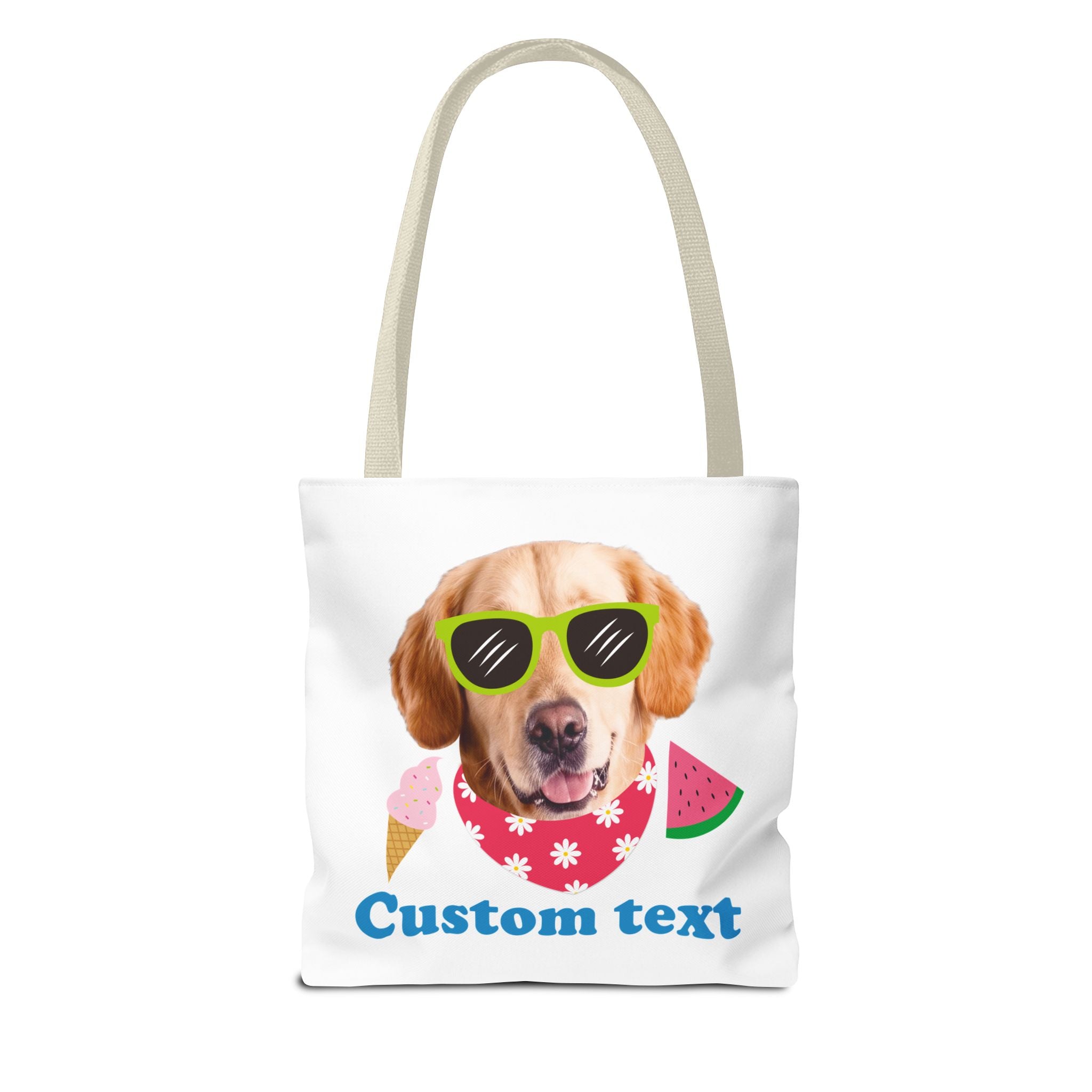 Funny Dog Tote Bag | Personalized Pet Photo Summer Canvas Bag