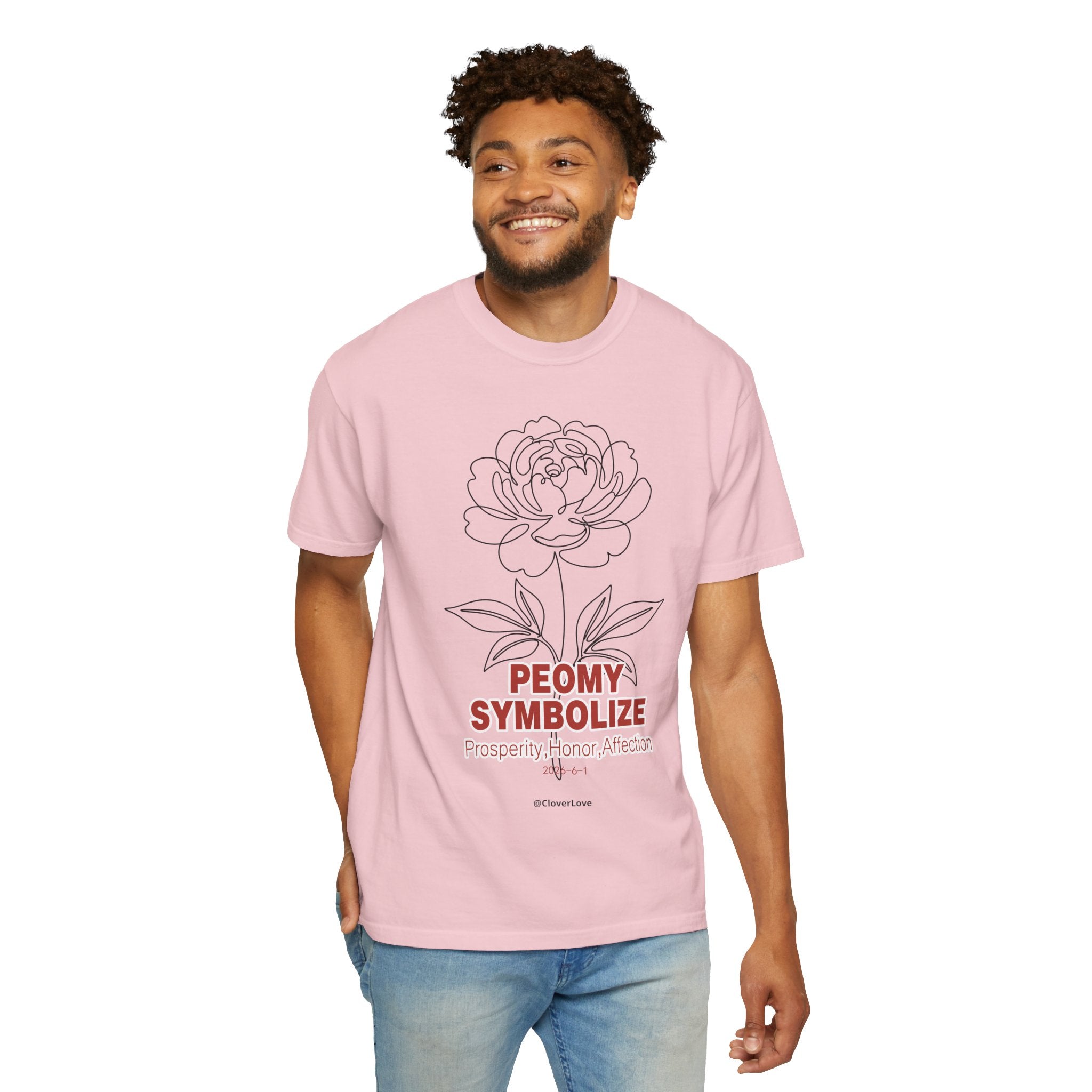 Peony Flower T-Shirt - Elegant Botanical Graphic Shirt for Flower Lovers