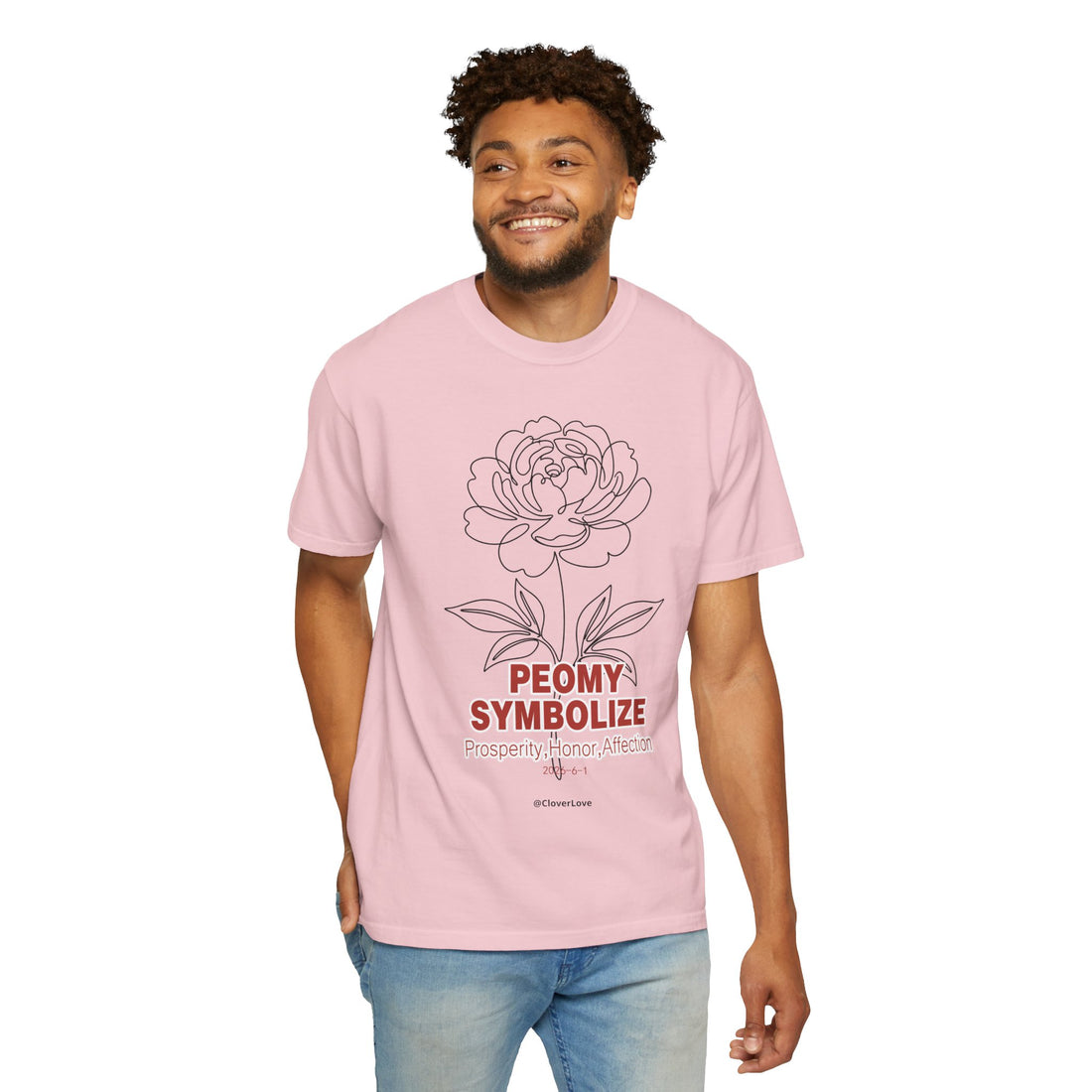 Peony Flower T-Shirt - Elegant Botanical Graphic Shirt for Flower Lovers