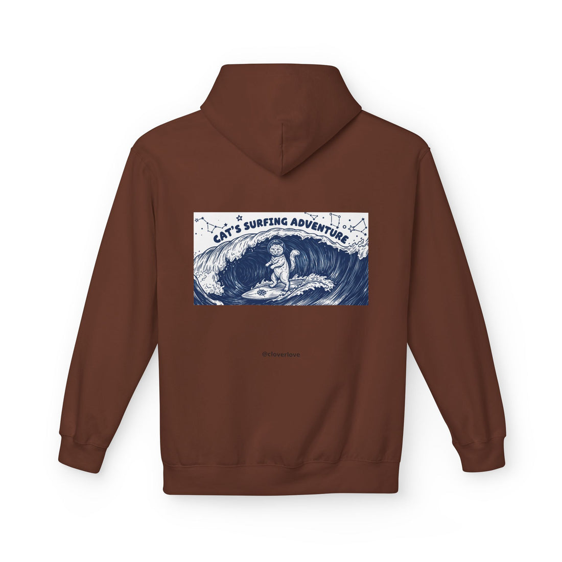 Katzen-Surf-Abenteuer Hoodie | Vintage Meeres-Grafik Sweatshirt