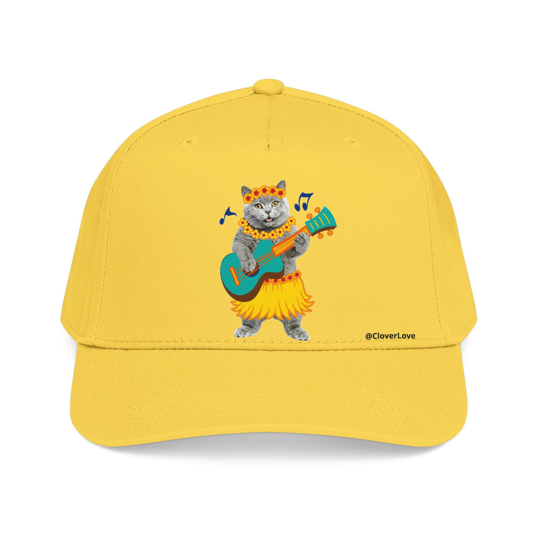 Summer Cat Guitar Hat – Personalized Pet Lover Baseball Cap, Fun Beach Vacation Gift