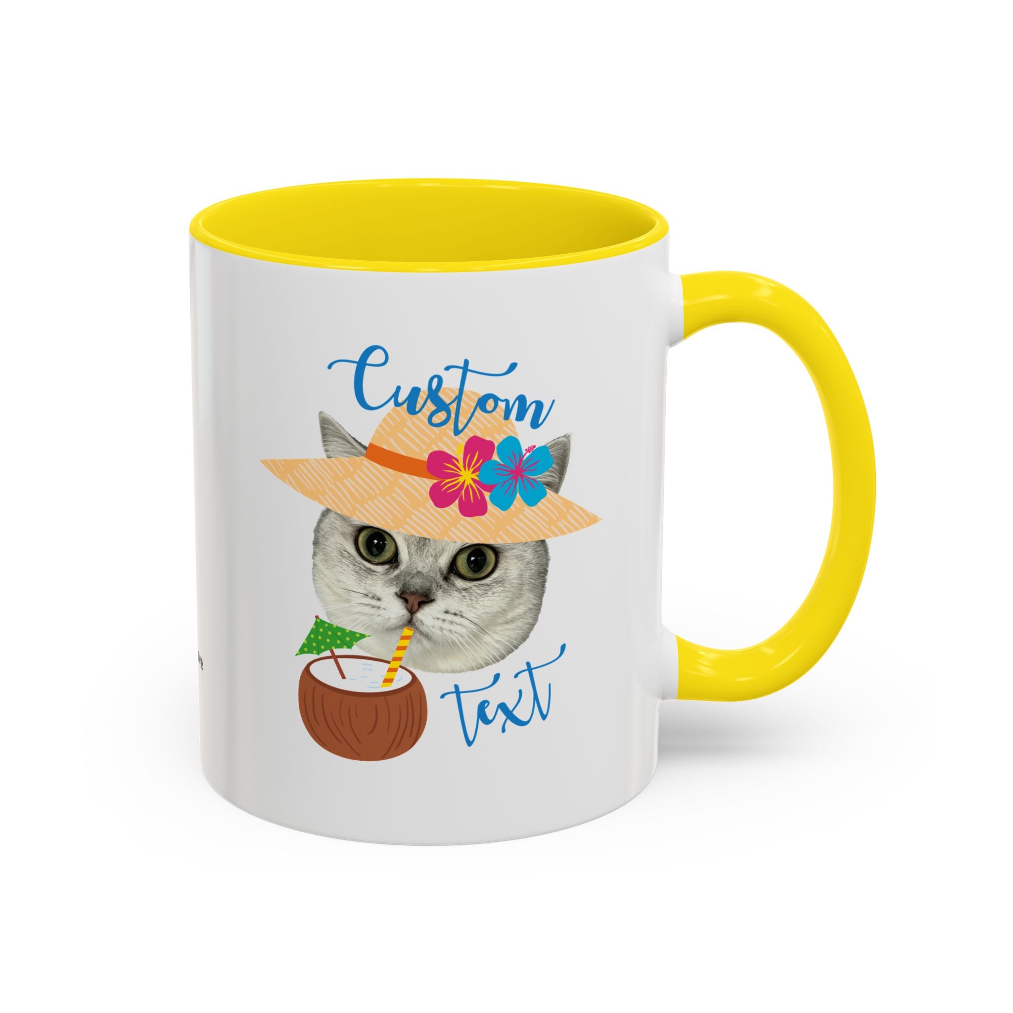 Personalized Summer Cat Mug | Custom Pet Portrait Coffee Cup