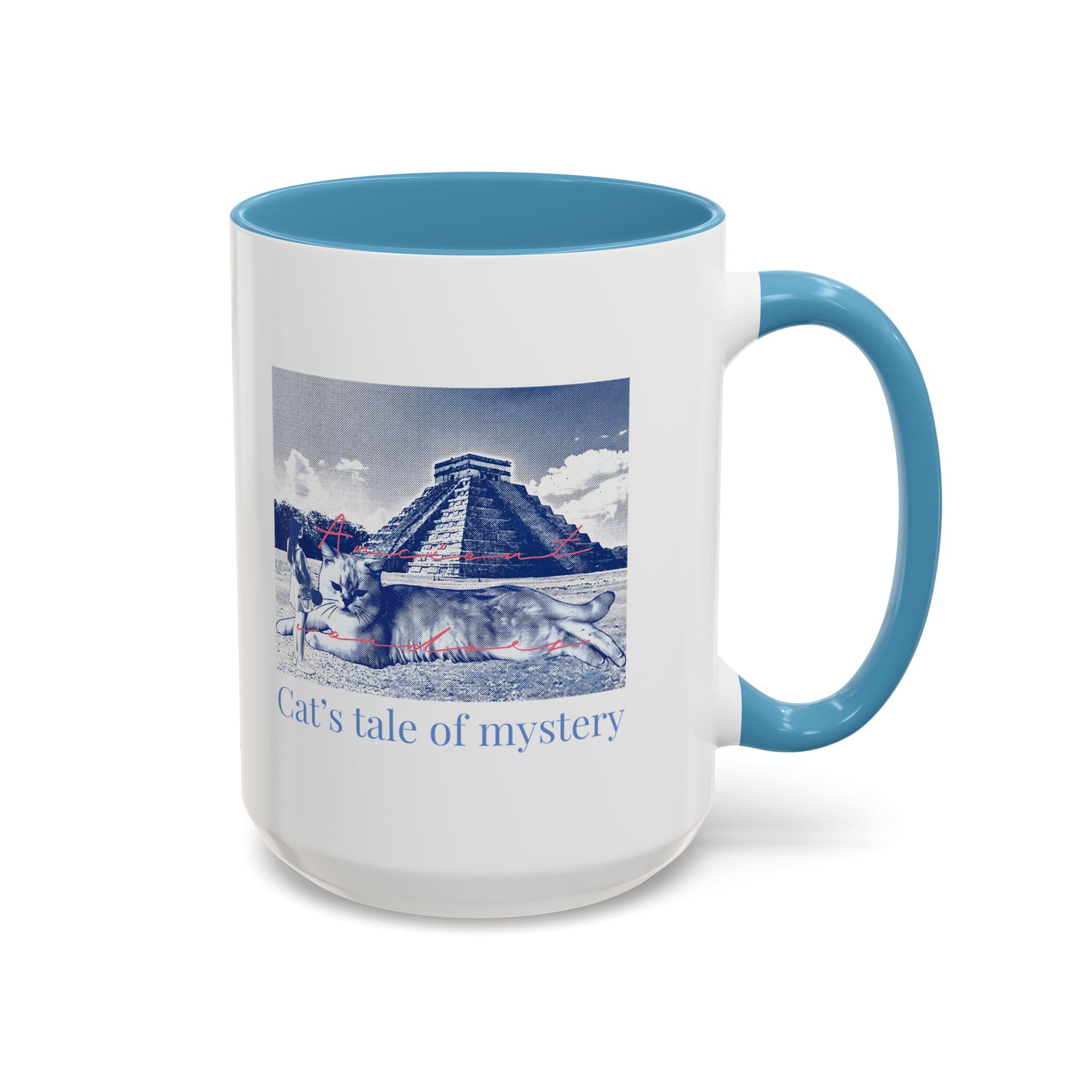 Chichen Itza Cat Travel Mug - Mexico Landmark Coffee Cup for Cat Lovers