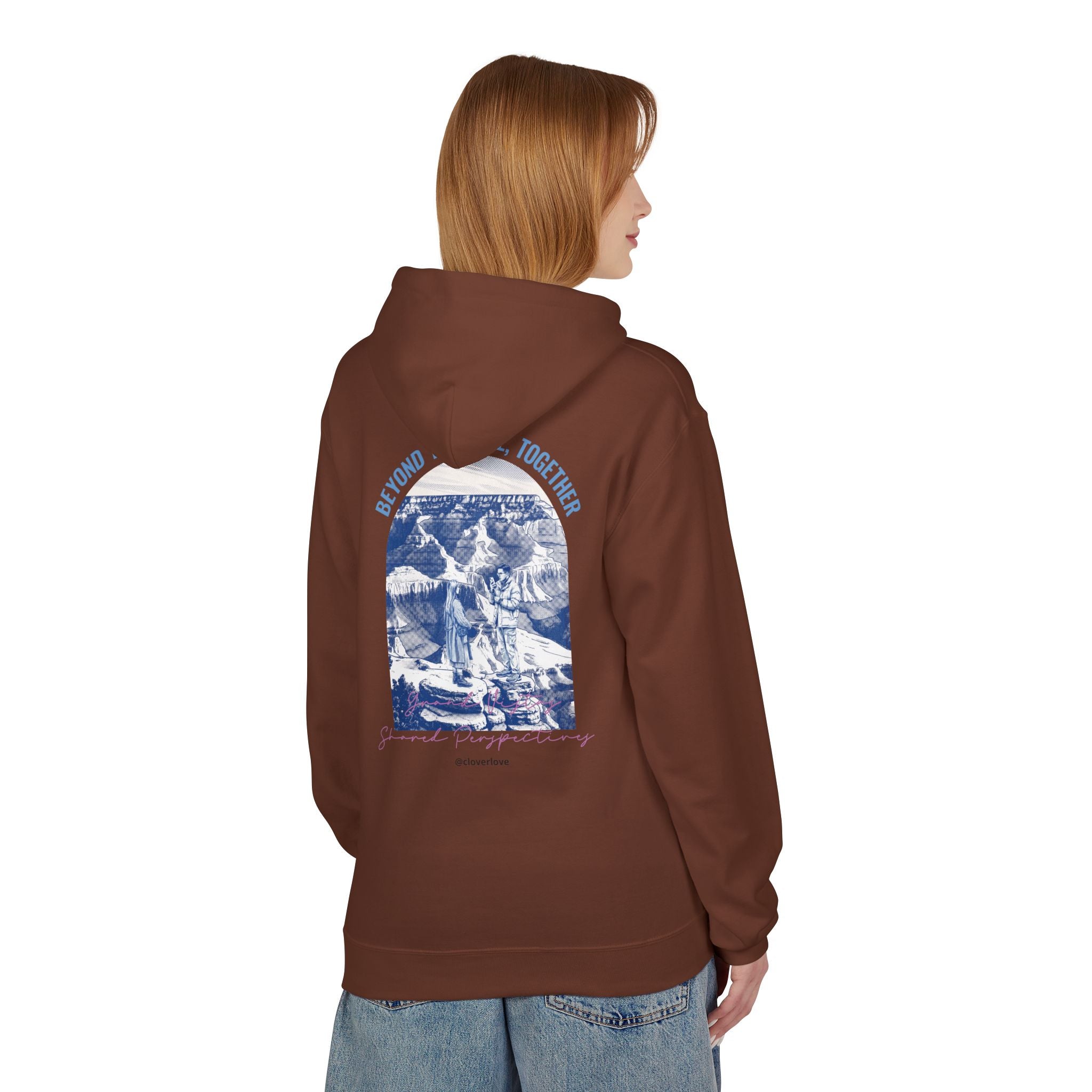 Beyond The Horizon Personalisierter Reise-Hoodie, Landschaftswahrzeichen Paar Geschenk