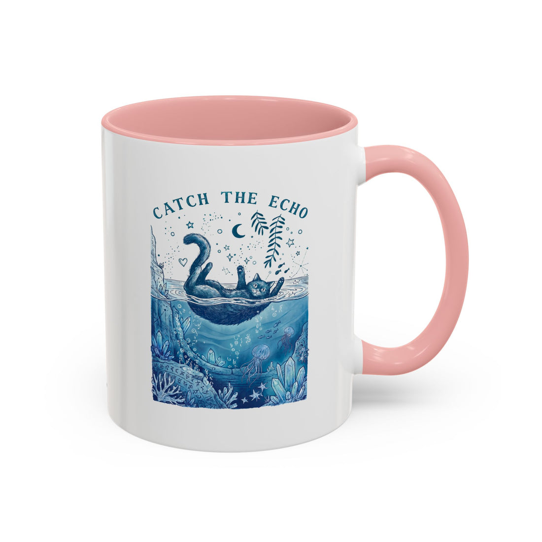 Cat's Ocean Echo Mug - Cute Underwater Cat Lover Coffee Cup