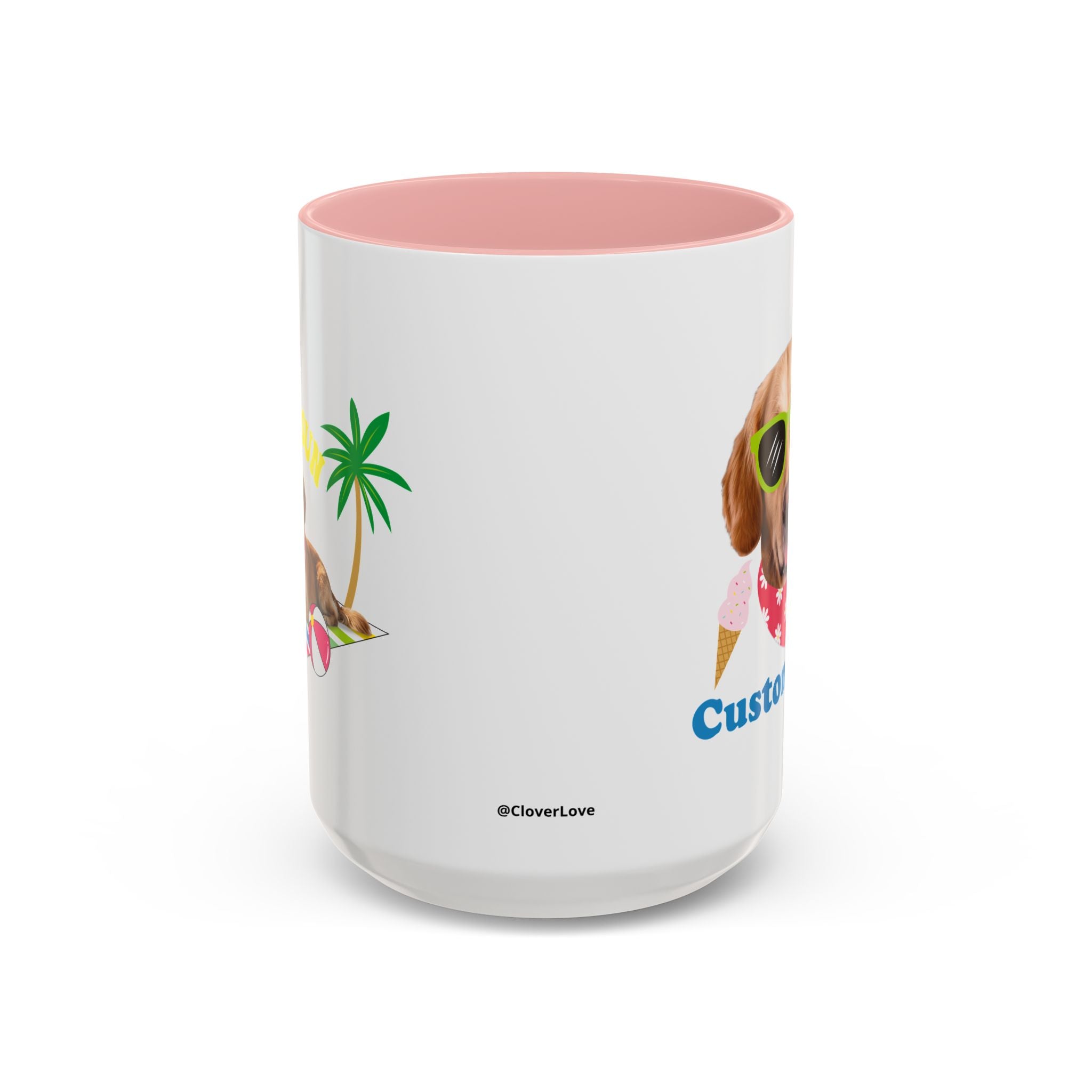 Süße Sommer Hunde-Tasse | Personalisierte Hunde-Foto-Kaffeetasse mit individuellem Text