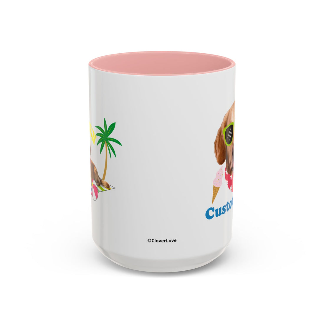 Süße Sommer Hunde-Tasse | Personalisierte Hunde-Foto-Kaffeetasse mit individuellem Text