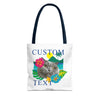 Tropical Cat Tote Bag | Personalized Pet Photo Canvas Bag