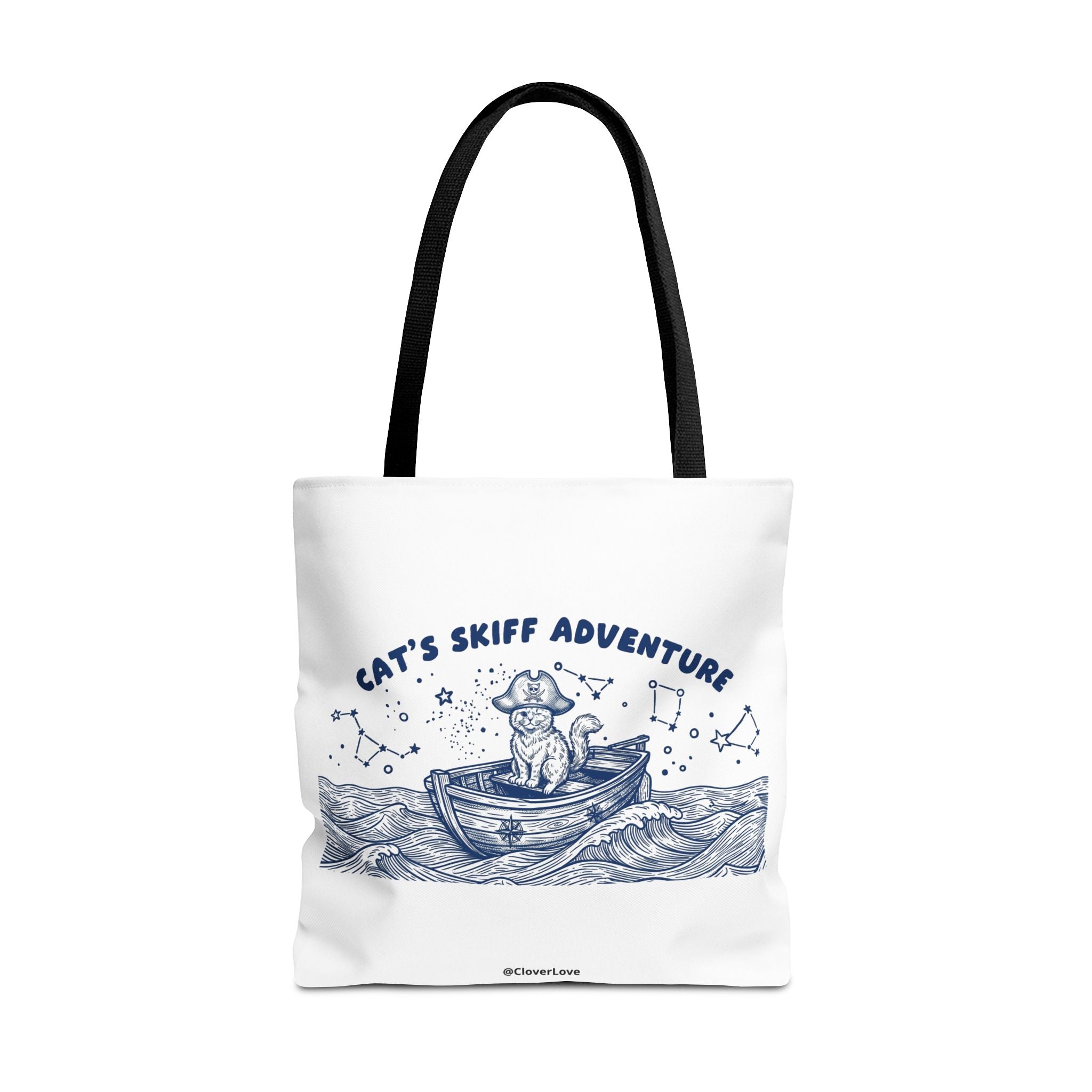Cat's Skiff Adventure Tote Bag | Vintage Nautical Ocean Canvas Bag