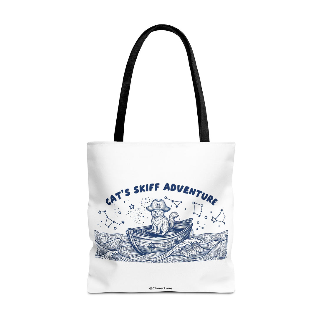 Cat's Skiff Adventure Tote Bag | Vintage Nautical Ocean Canvas Bag