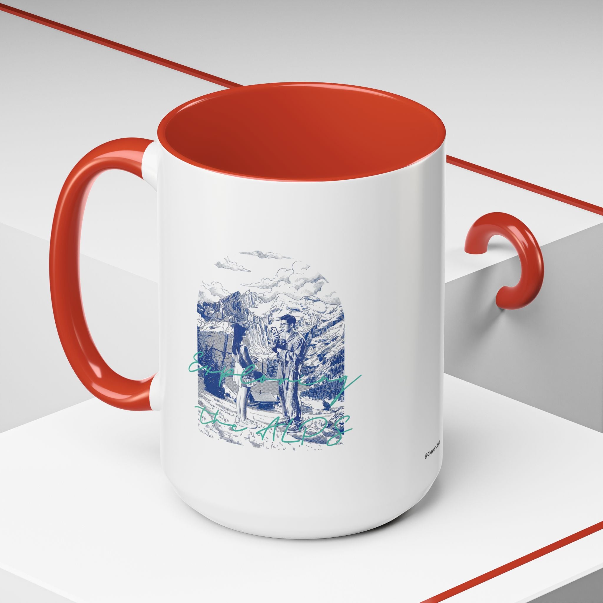 Explore The Alps Travel Mug - Mountain Adventure Coffee Cup