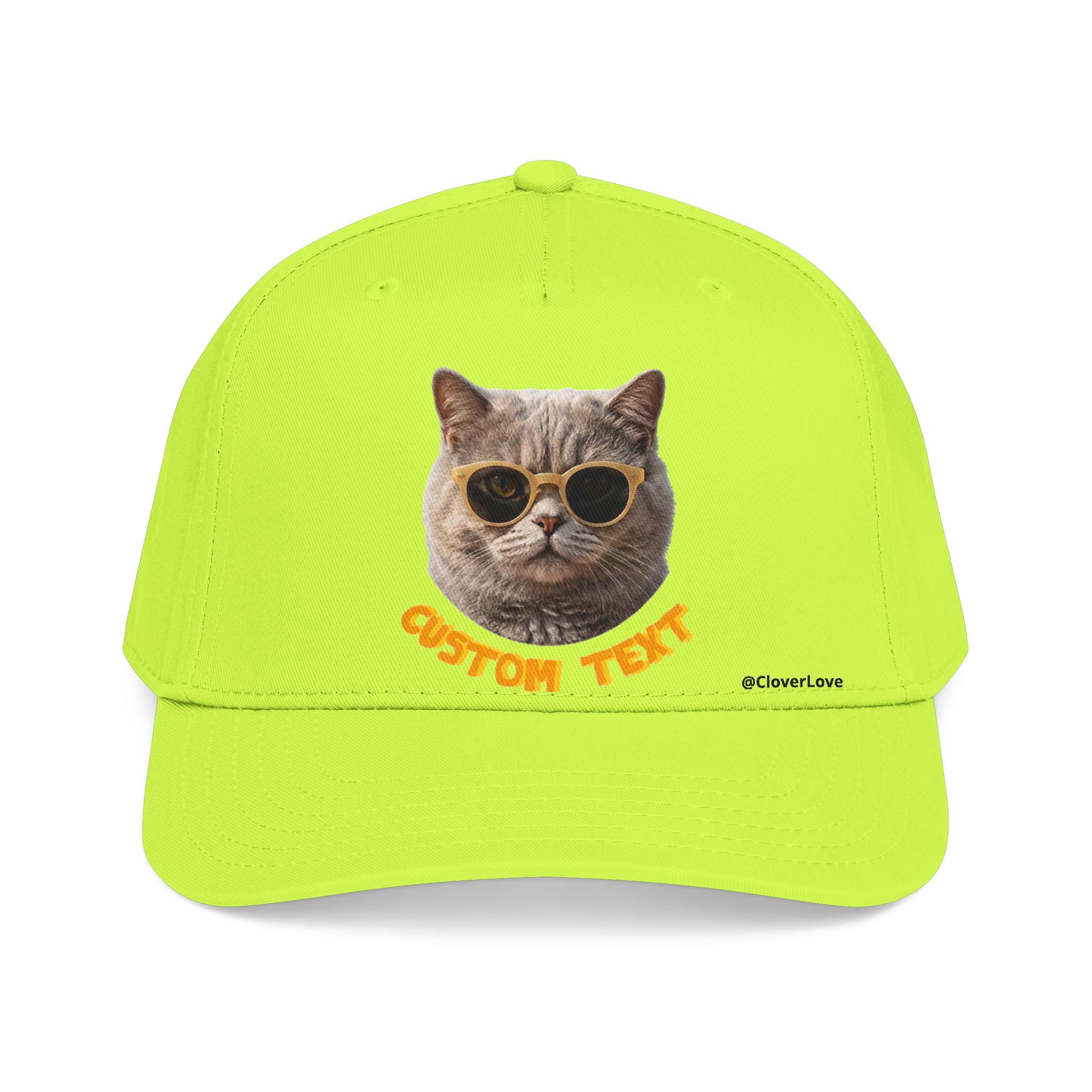 Custom Cat Baseball Cap, Personalized Summer Cat Hat with Sunglasses, Cute Pet Lover Gift