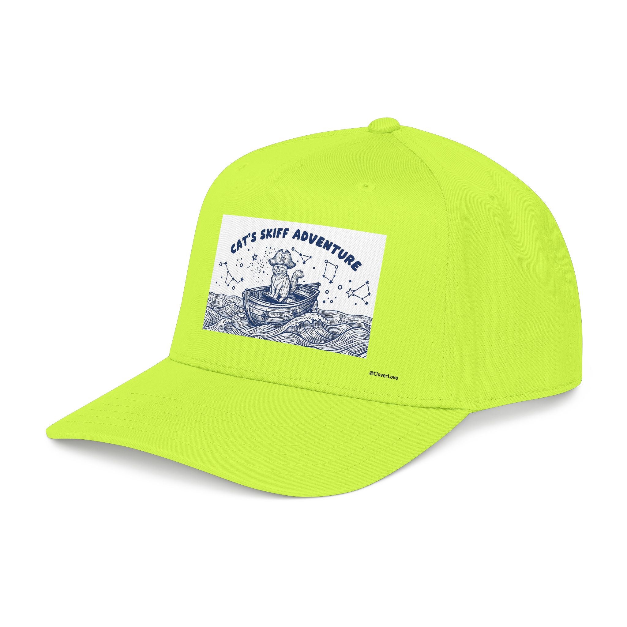 Cat Boat Hat - Ocean Adventure Baseball Cap, Nautical Cat Lover Gift, Coastal Travel Hat