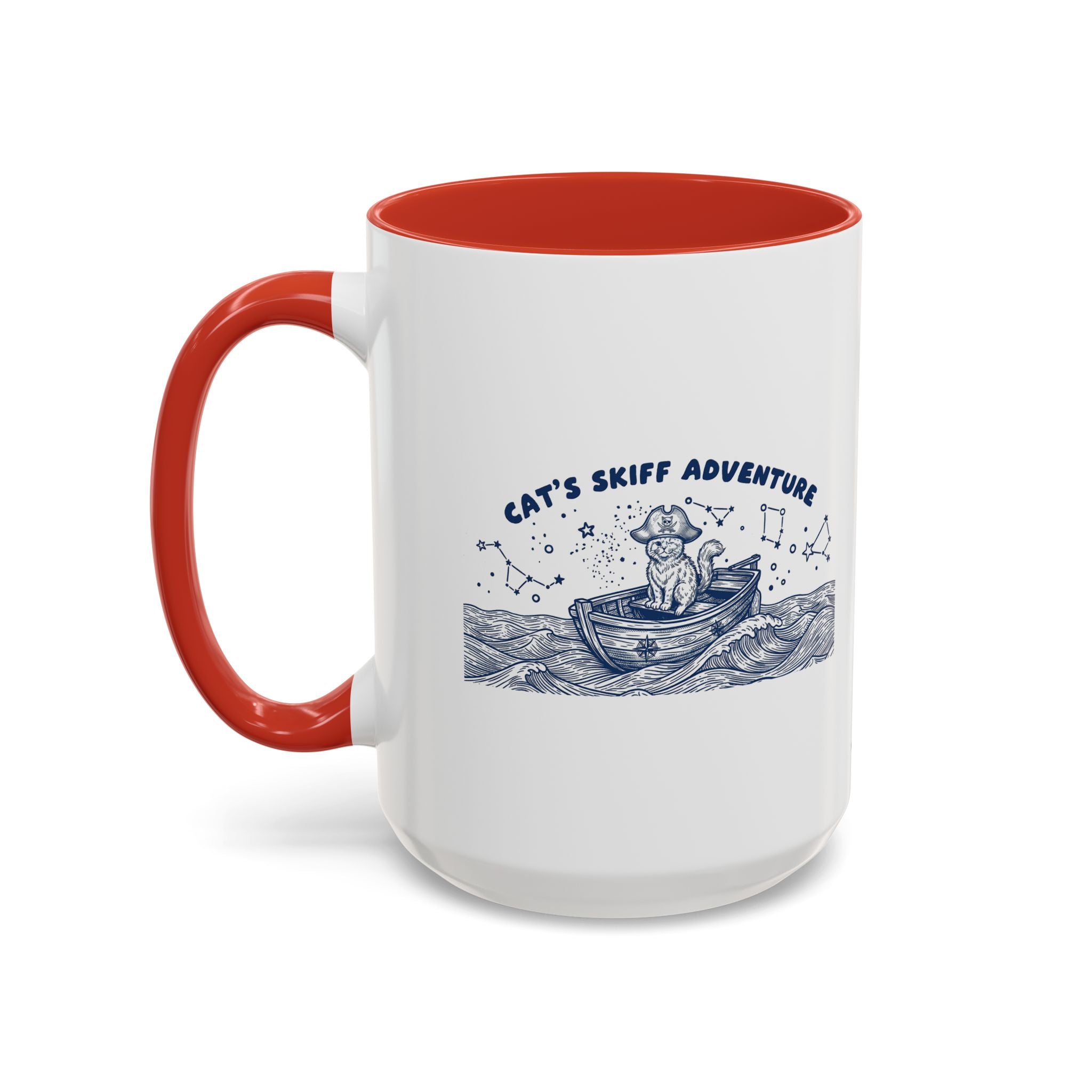 Cat's Skiff Adventure Ocean Mug - Cute Nautical Cat Lover Coffee Cup