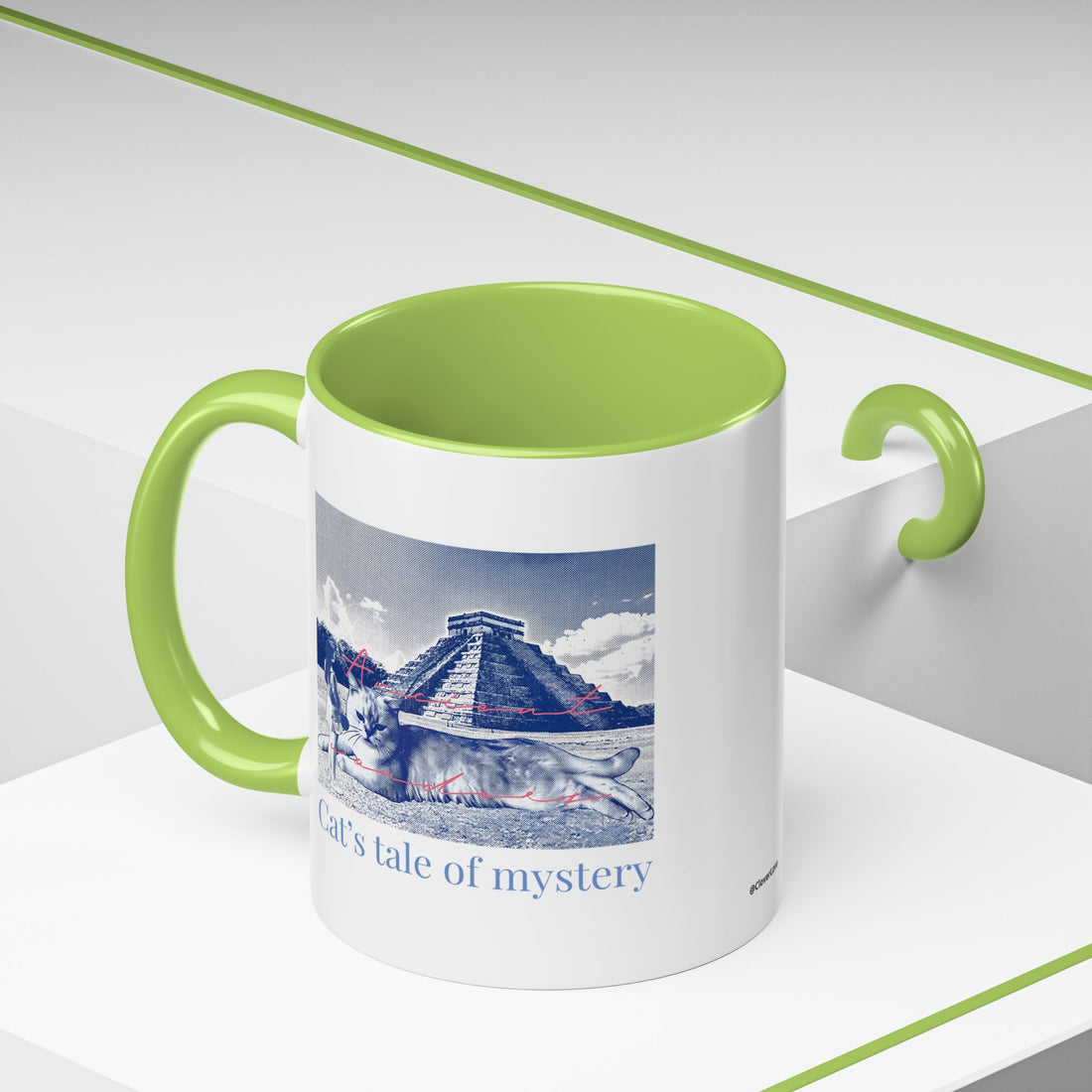 Chichen Itza Cat Travel Mug - Mexico Landmark Coffee Cup for Cat Lovers