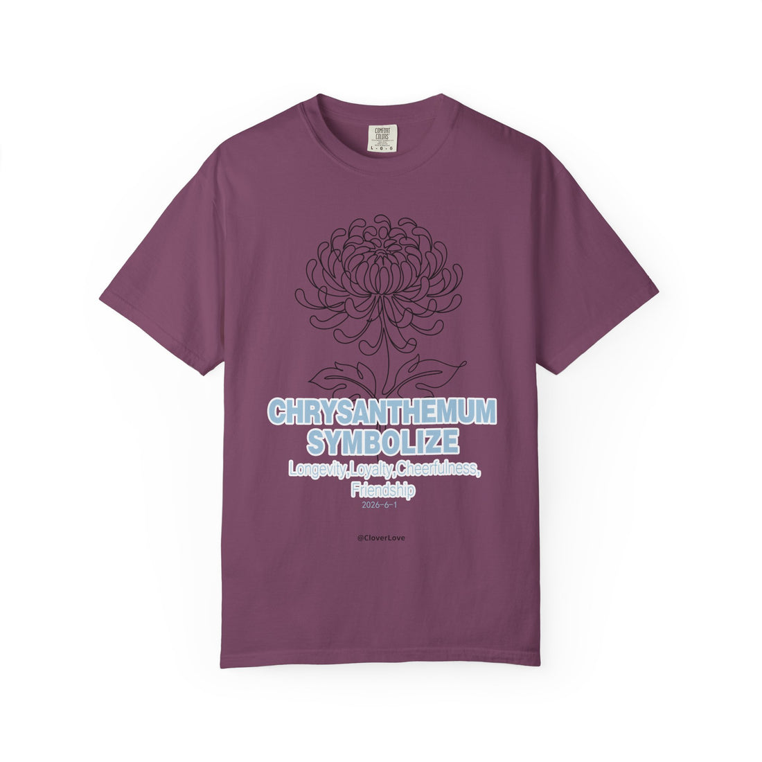Chrysanthemum Flower T-Shirt - Botanical Graphic Shirt for Flower Lovers