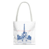 Paris Travel Tote Bag | Vintage Eiffel Tower Couple Canvas Bag
