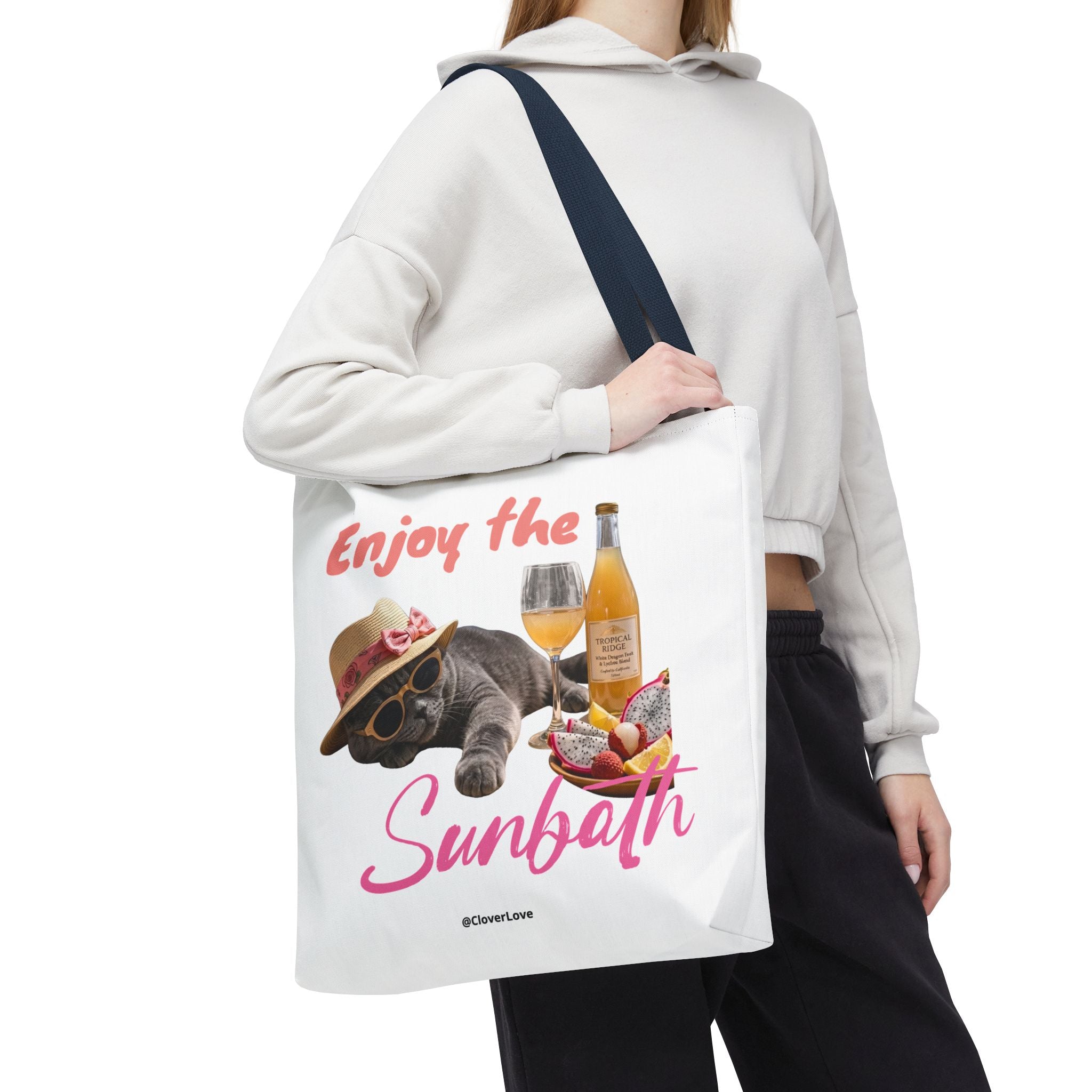 Summer Cat Tote Bag | Personalized Cat Photo Canvas Bag