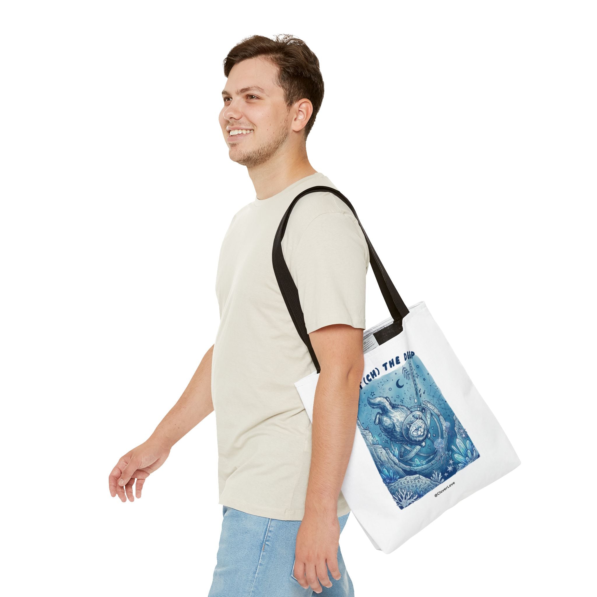 Cat Deep Sea Adventure Tote Bag | Vintage Ocean Explorer Canvas Bag