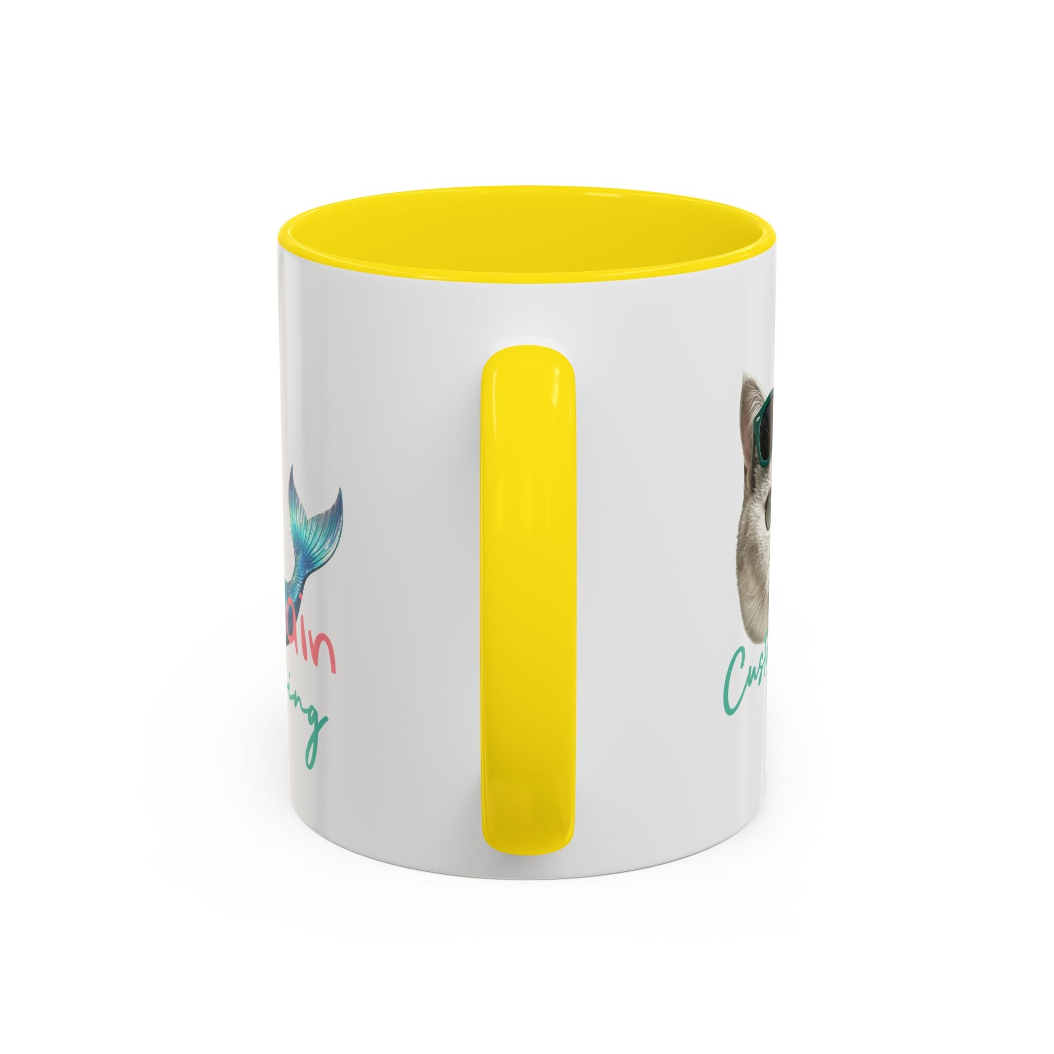 Mermaid Cat Summer Mug | Personalized Cat Coffee Cup With Custom Text