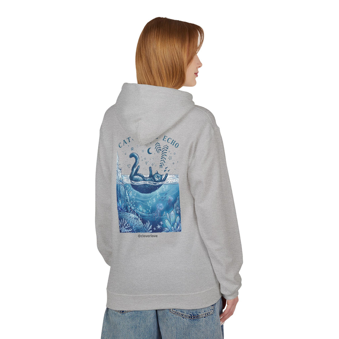 Katzen-Ozean-Abenteuer-Kapuzenpullover | Vintage Unterwasser-Grafik-Sweatshirt