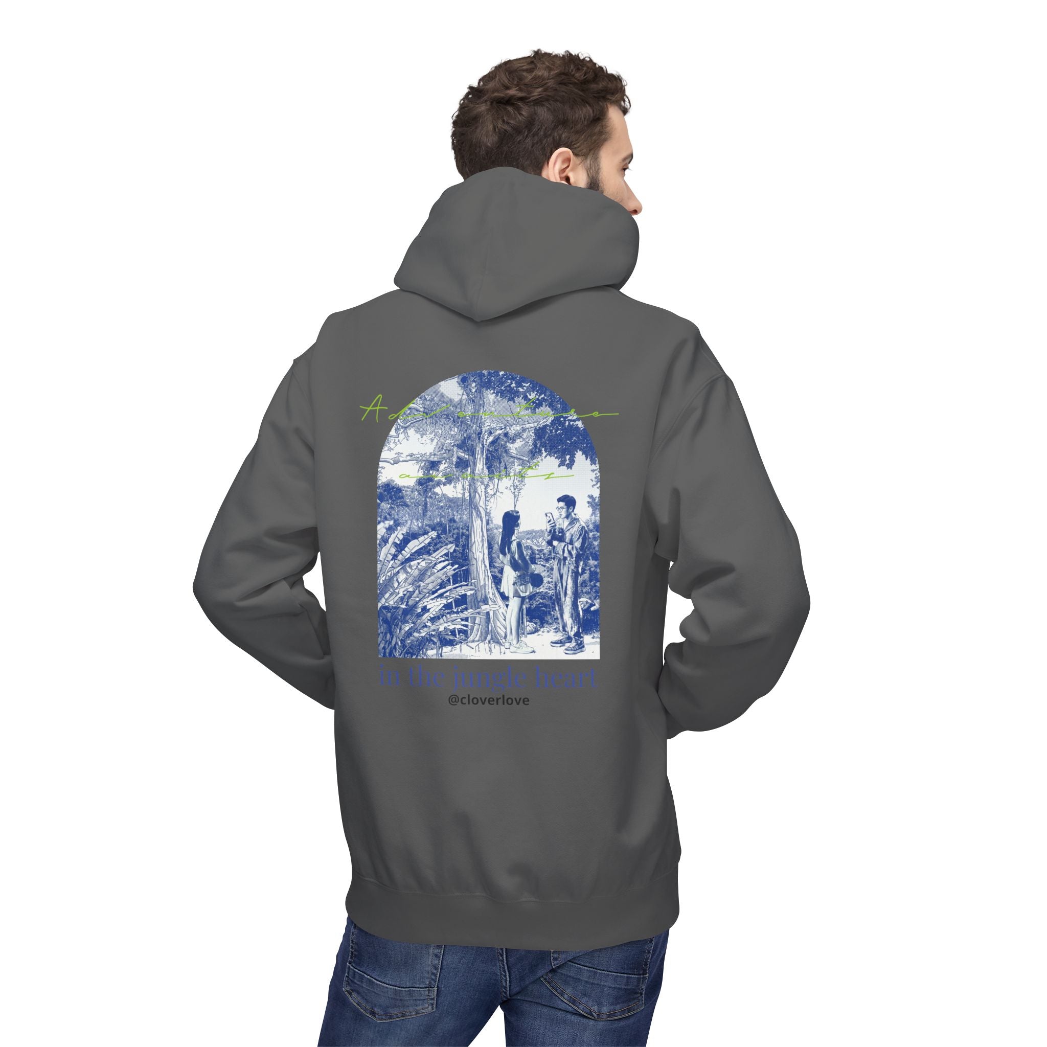 Dschungel-Abenteuer Hoodie – Vintage Tropical Travel Grafik Pullover Sweatshirt