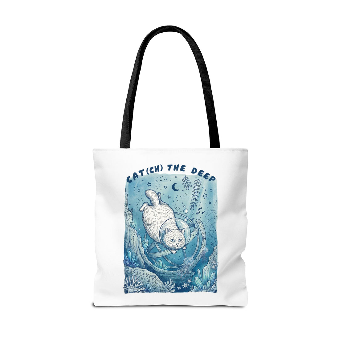 Cat Deep Sea Adventure Tote Bag | Vintage Ocean Explorer Canvas Bag