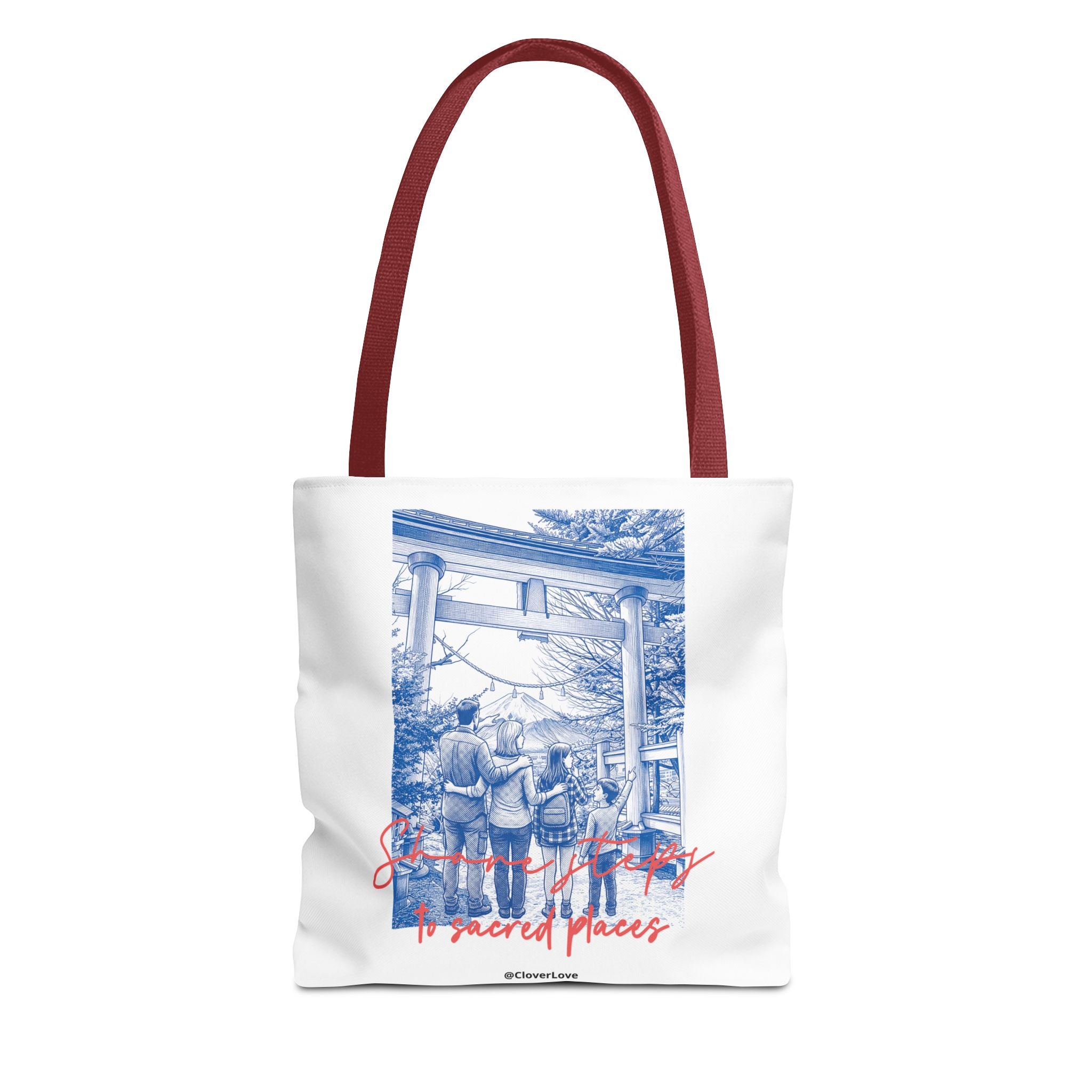 Japan Travel Tote Bag | Vintage Torii Gate Fuji Mountain Canvas Bag