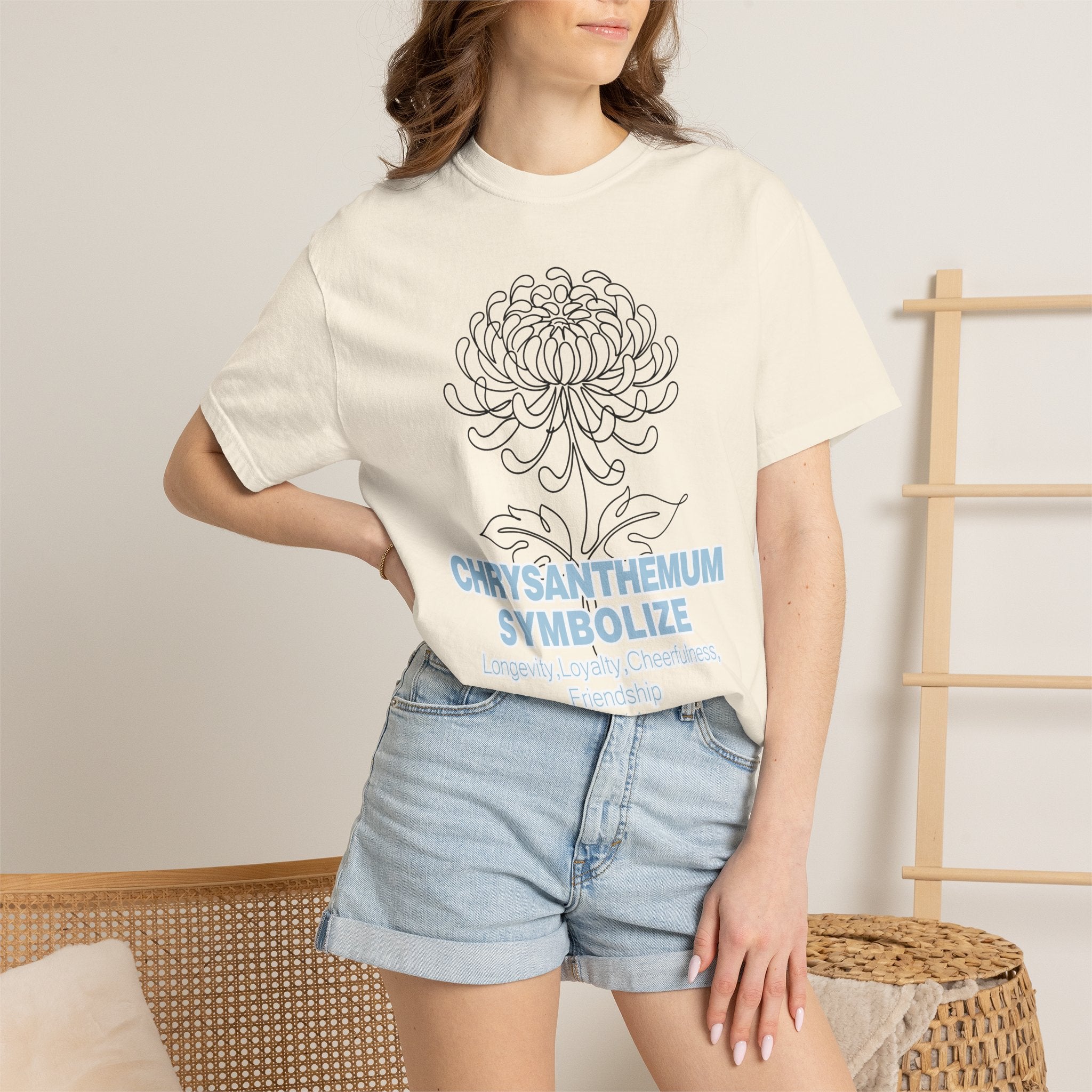 Chrysanthemum Flower T-Shirt - Botanical Graphic Shirt for Flower Lovers