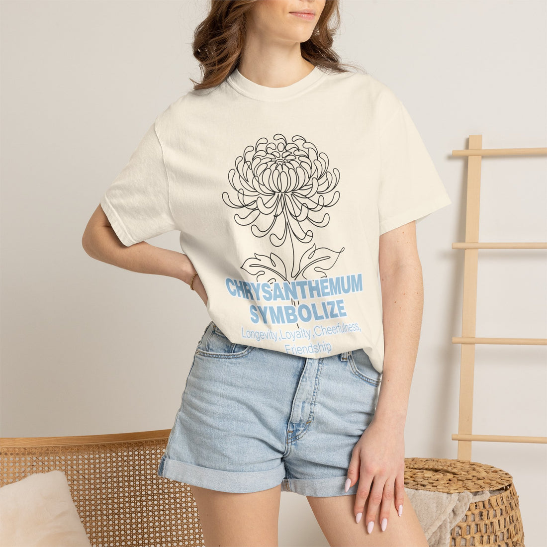Chrysanthemum Flower T-Shirt - Botanical Graphic Shirt for Flower Lovers