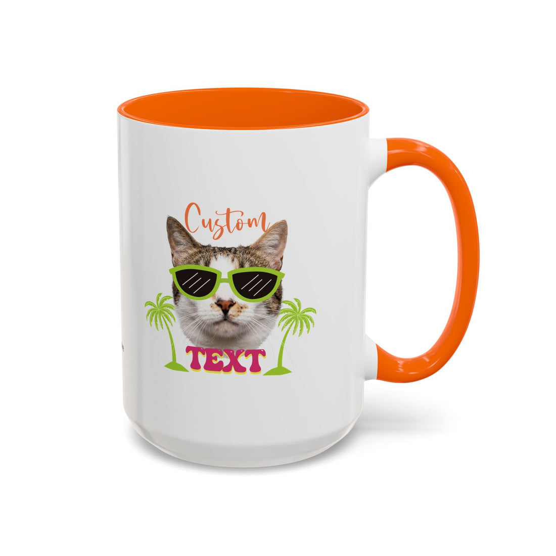 Cool Cat Summer Mug | Personalized Cat Photo Coffee Cup With Custom Text