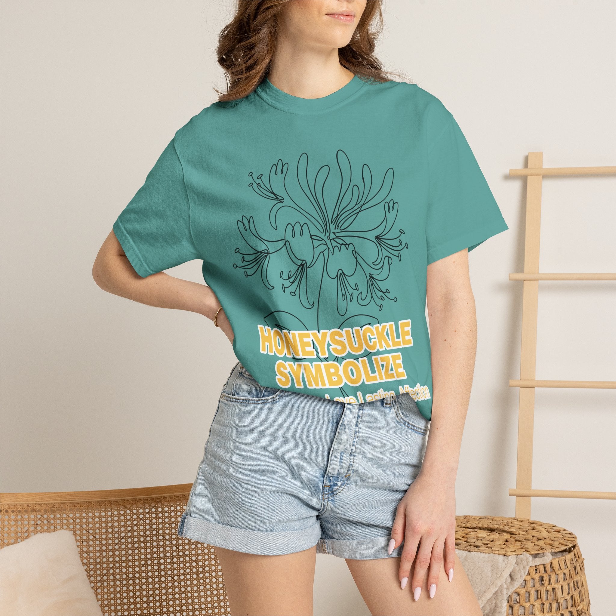 Honeysuckle Flower T-Shirt - Botanical Graphic Shirt for Flower Lovers