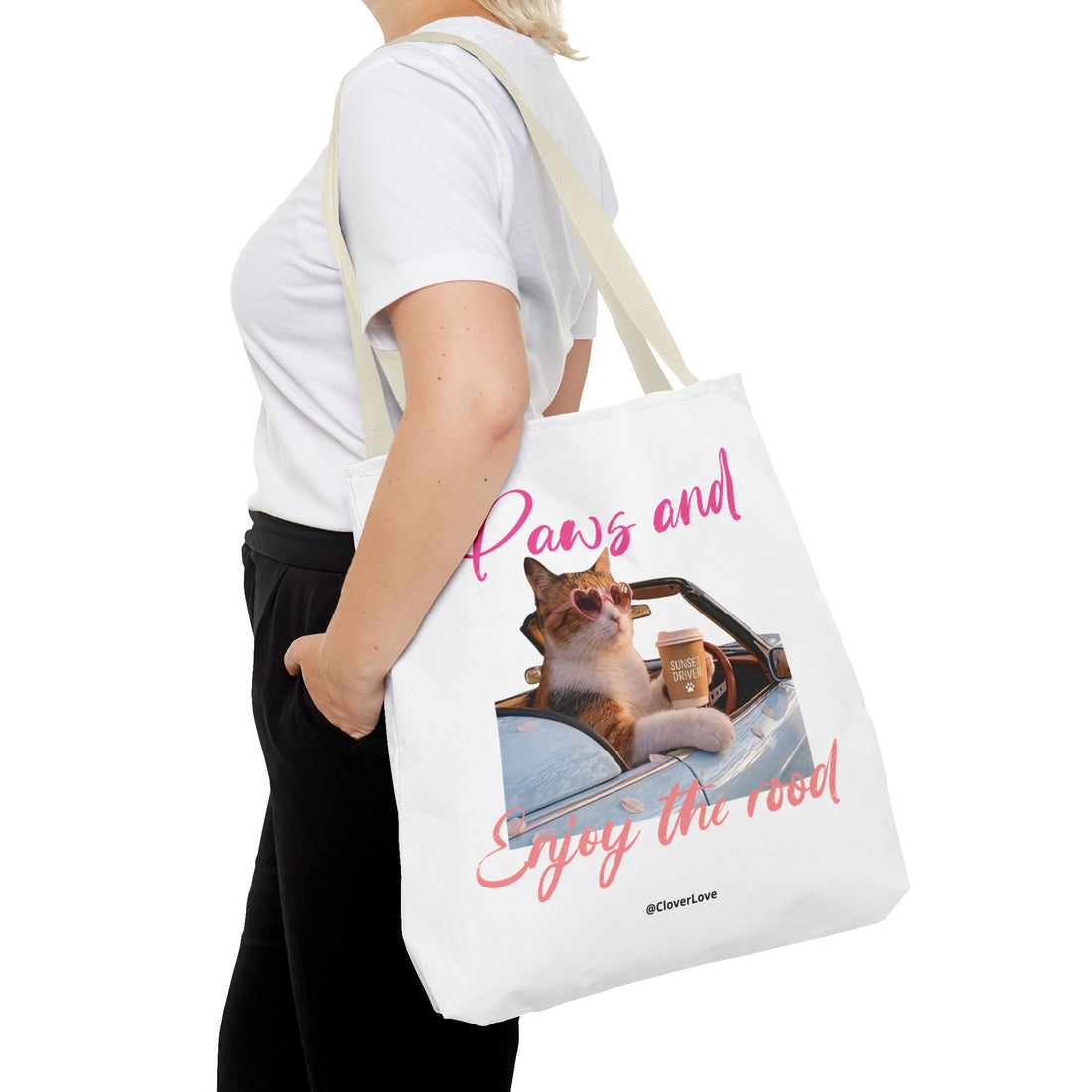 Cute Cat Tote Bag | Custom Cat Photo Personalized Canvas Bag