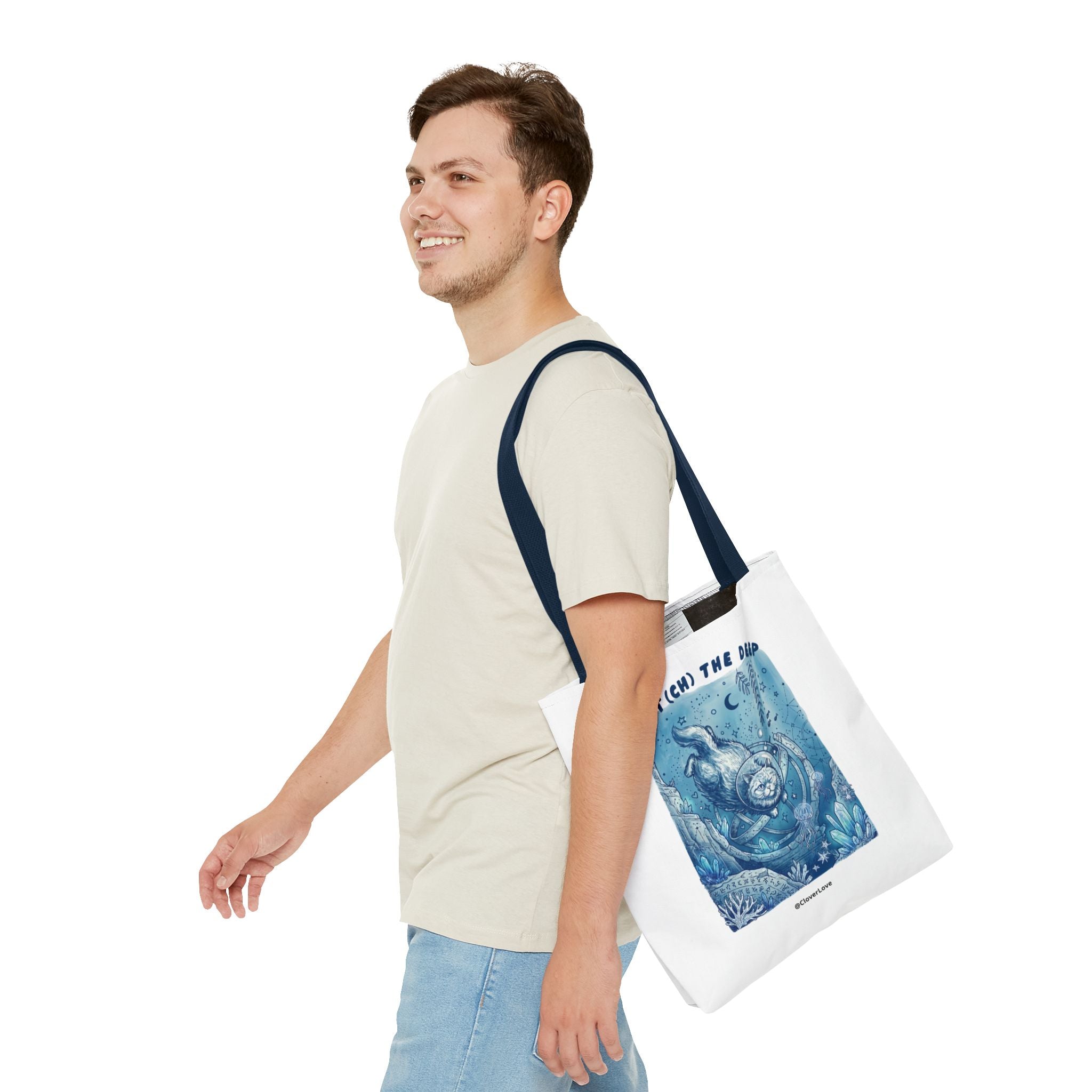 Cat Deep Sea Adventure Tote Bag | Vintage Ocean Explorer Canvas Bag