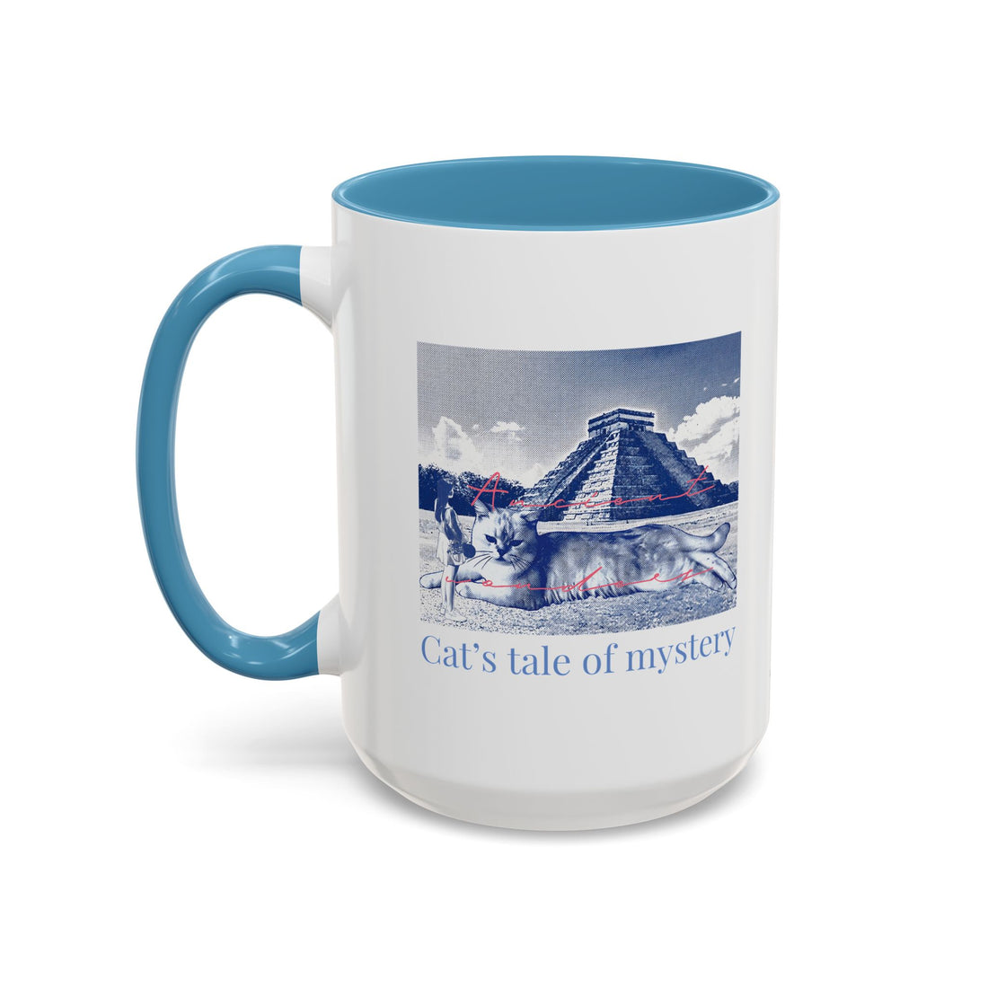 Chichen Itza Cat Travel Mug - Mexico Landmark Coffee Cup for Cat Lovers