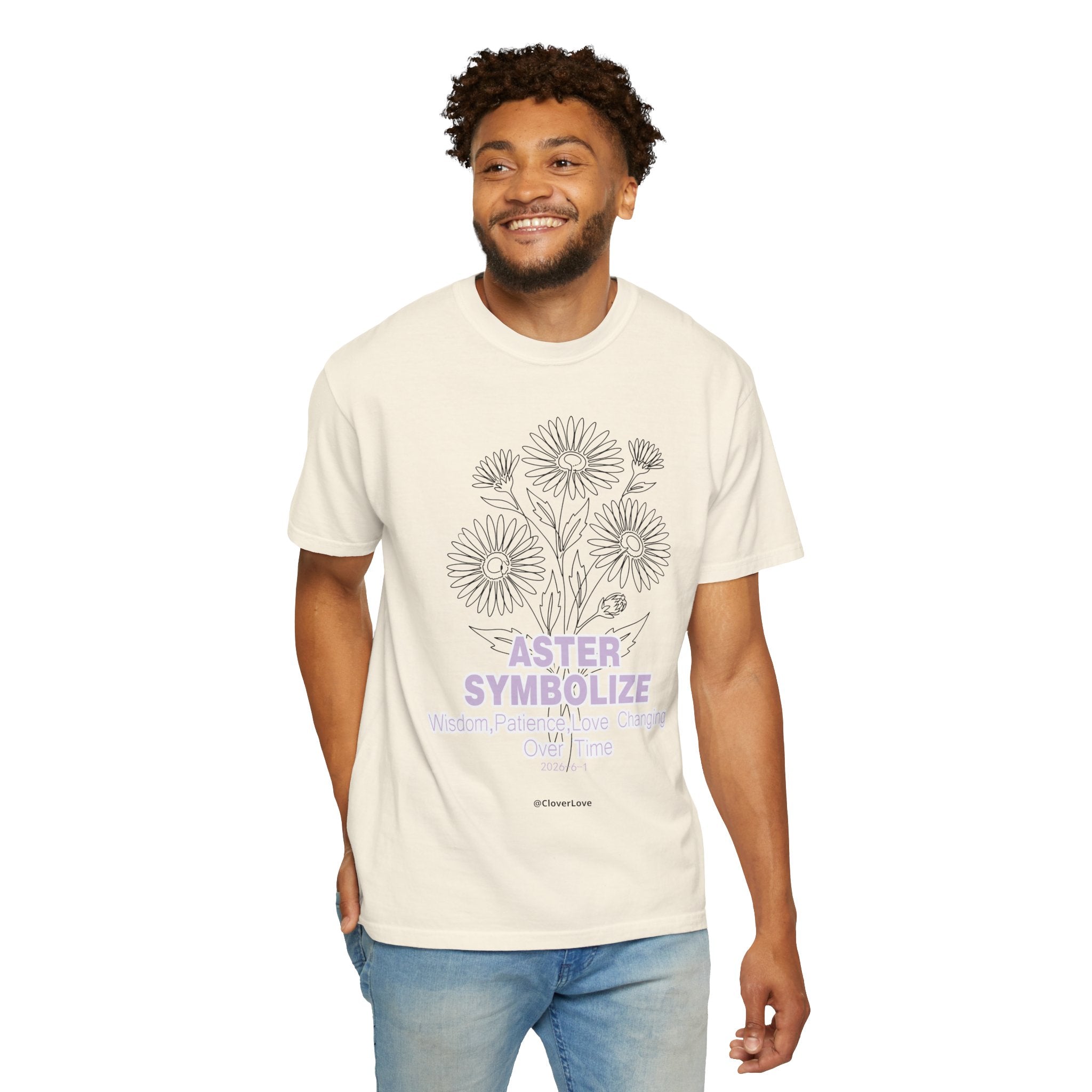 Aster Flower T-Shirt - Botanical Graphic Shirt for Flower Lovers