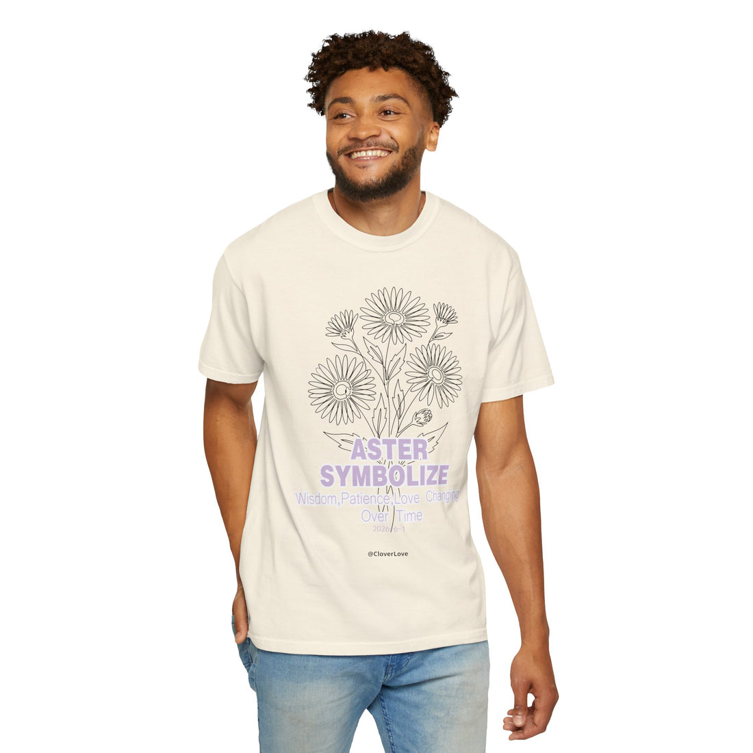 Aster Flower T-Shirt - Botanical Graphic Shirt for Flower Lovers