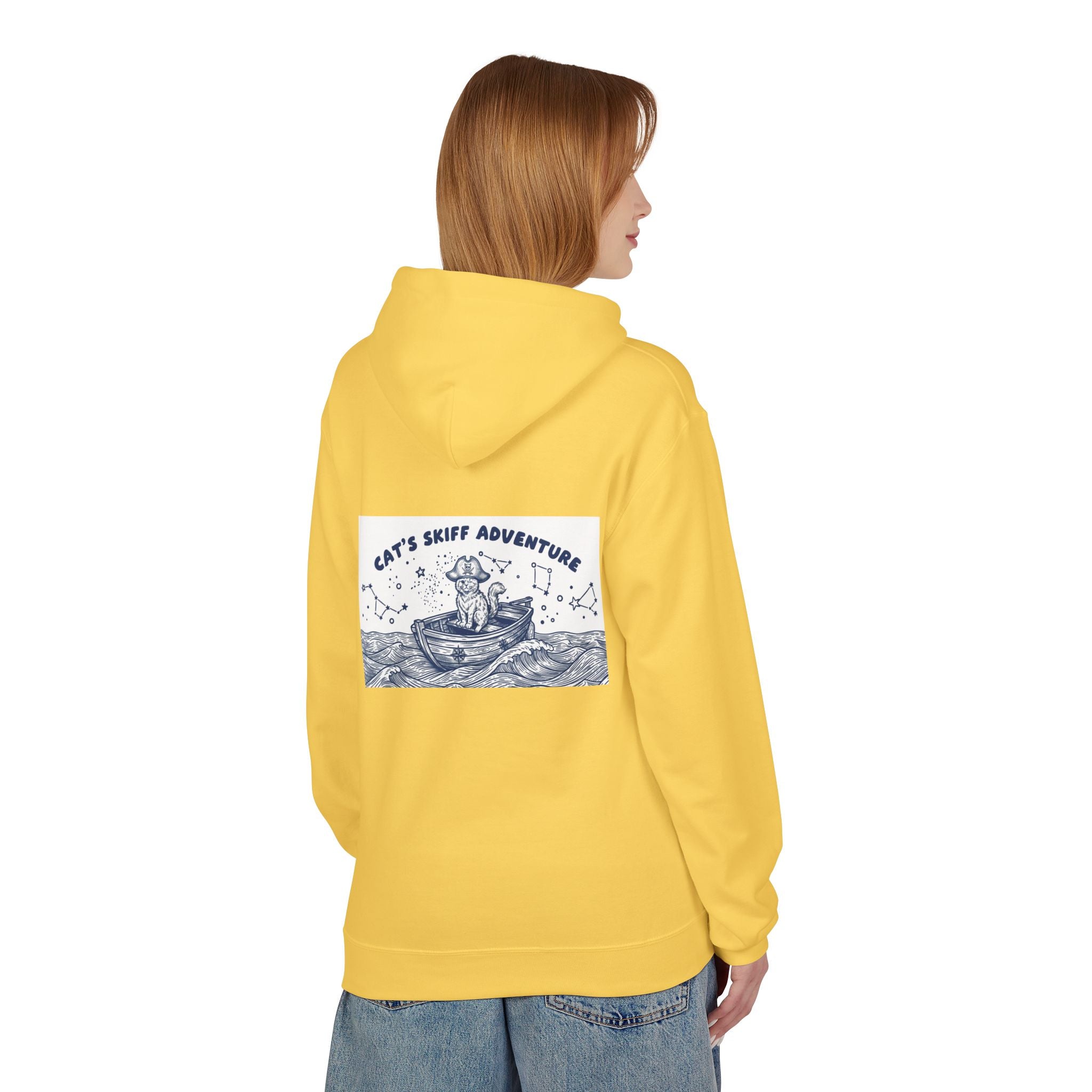 Cat's Skiff Adventure Hoodie | Vintage Ocean Nautical Graphic Sweatshirt