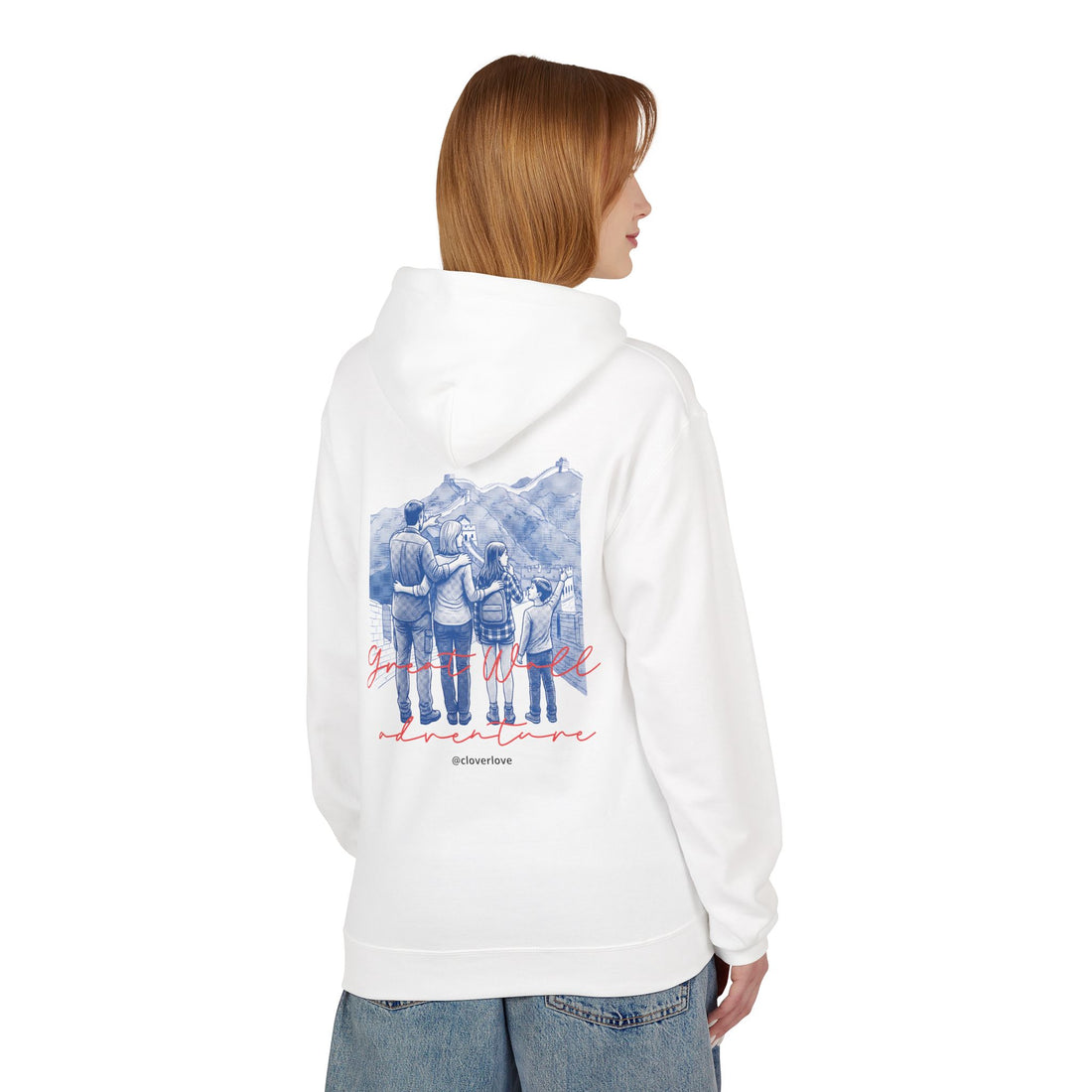 Große Mauer Familienabenteuer Hoodie – Vintage Reise Wahrzeichen Grafik Pullover Sweatshirt