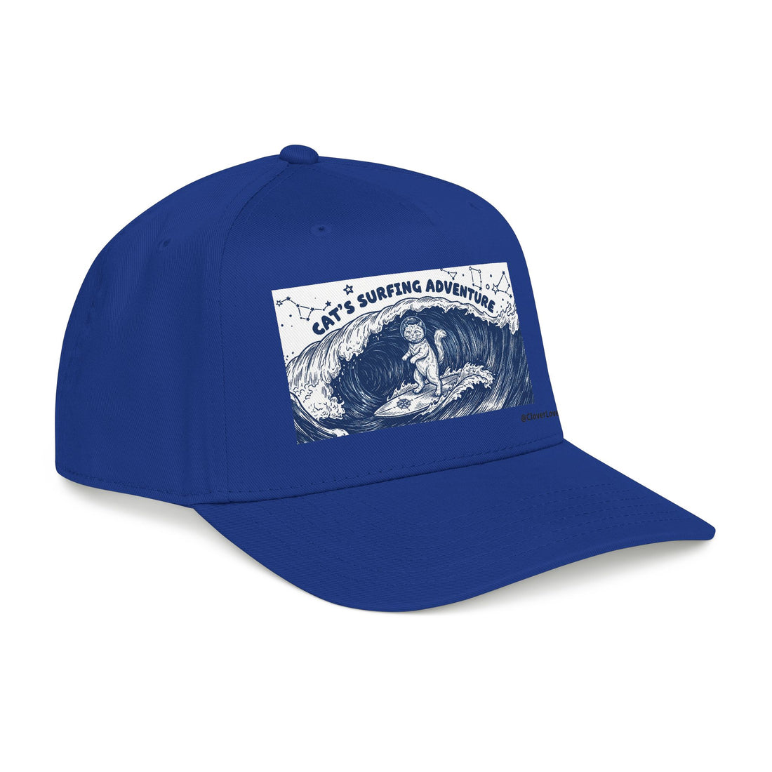 Cat Surfing Hat - Ocean Adventure Baseball Cap, Cute Cat Lover Gift