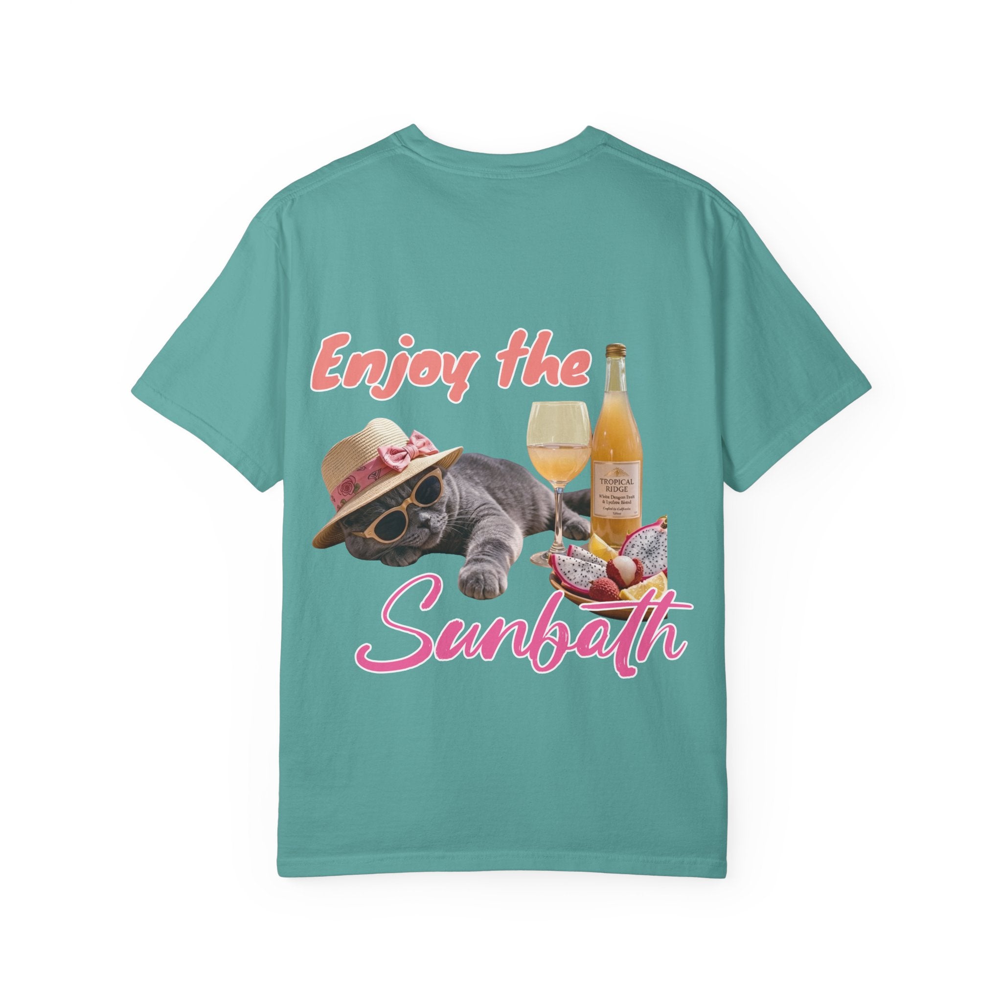 Custom Cat Vacation T-Shirt - Beach Sunbath Cat Lover Gift