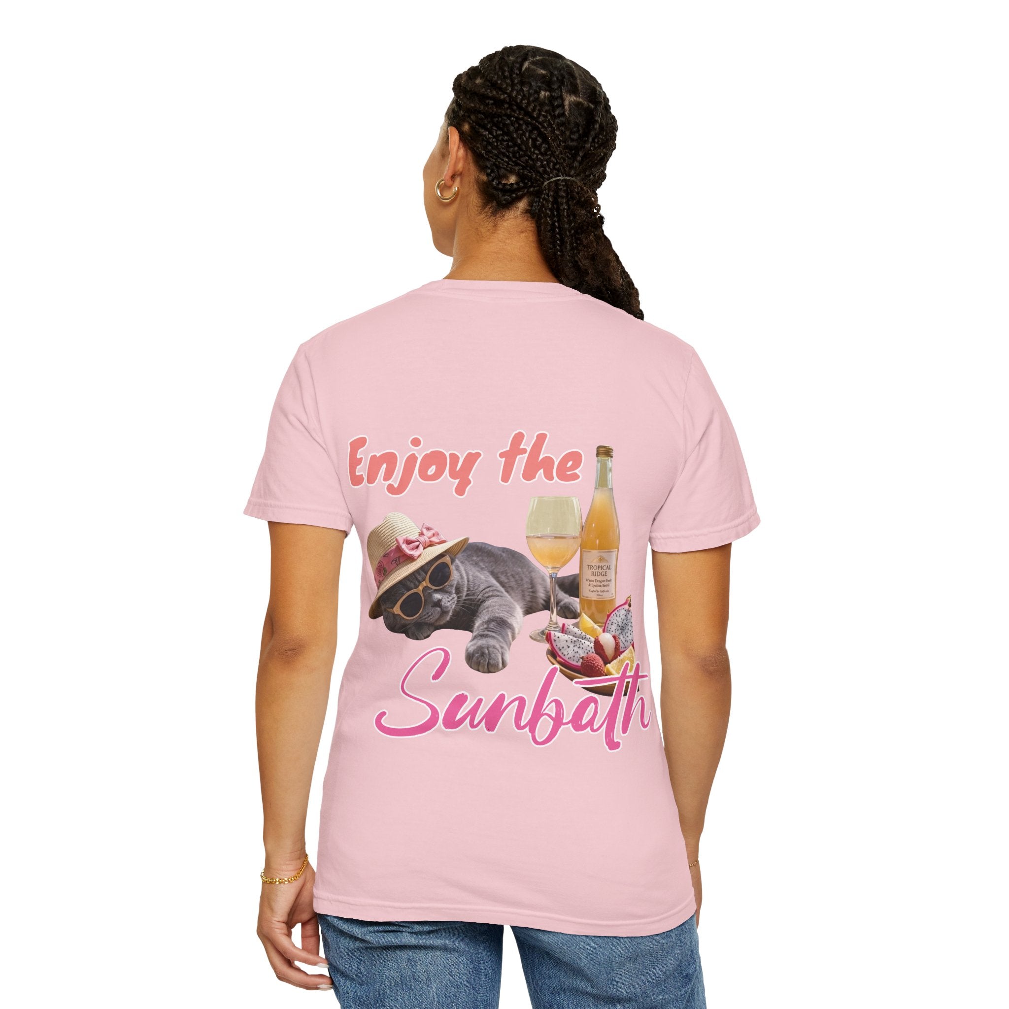 Custom Cat Vacation T-Shirt - Beach Sunbath Cat Lover Gift