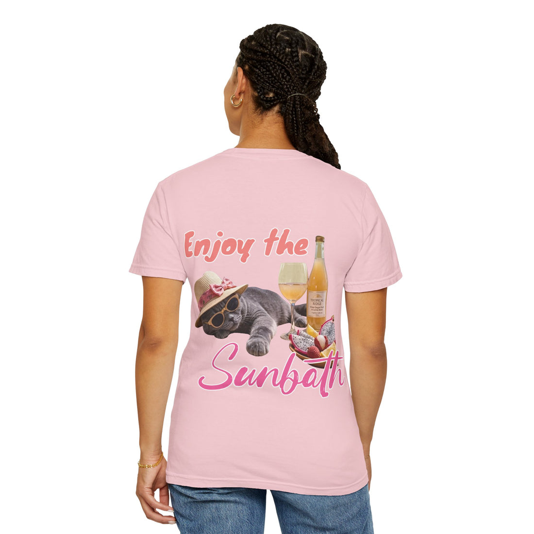 Custom Cat Vacation T-Shirt - Beach Sunbath Cat Lover Gift