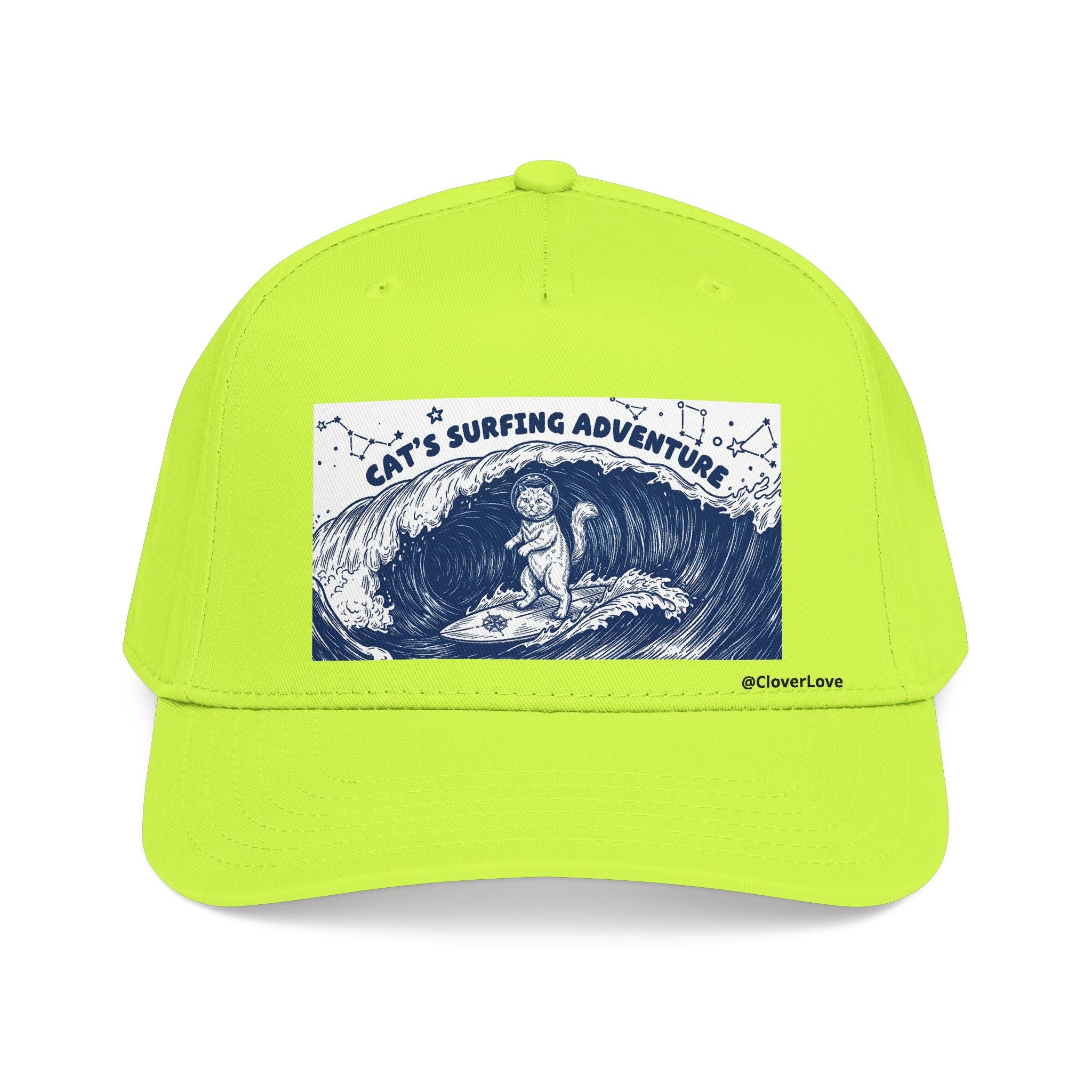 Cat Surfing Hat - Ocean Adventure Baseball Cap, Cute Cat Lover Gift