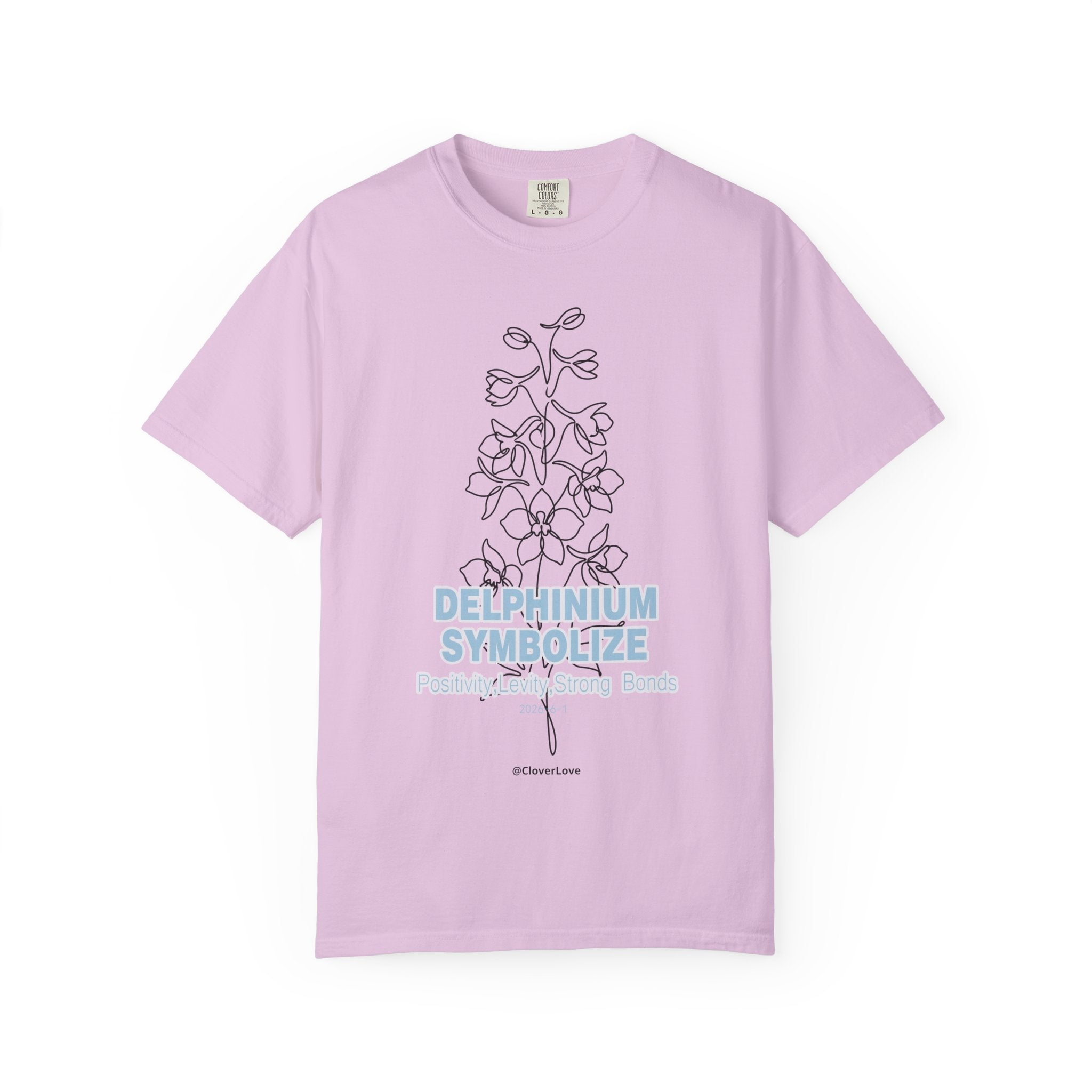 Delphinium Flower T-Shirt - Botanical Graphic Shirt for Flower Lovers