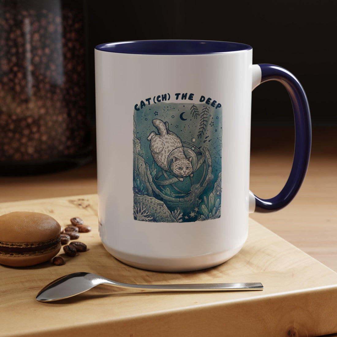 Cat's Deep Ocean Adventure Mug - Underwater Cat Lover Coffee Cup
