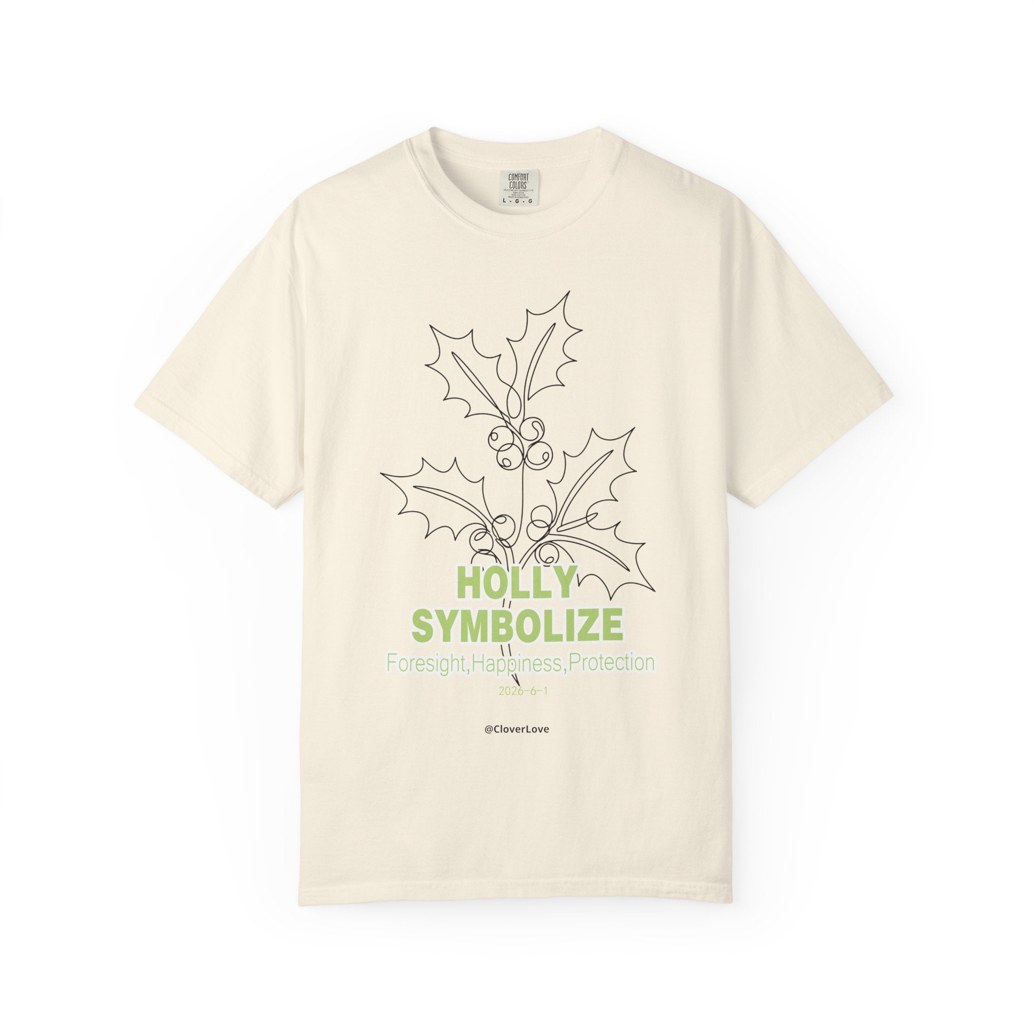 Holly Botanical T-Shirt - Winter Floral Graphic Shirt for Nature Lovers