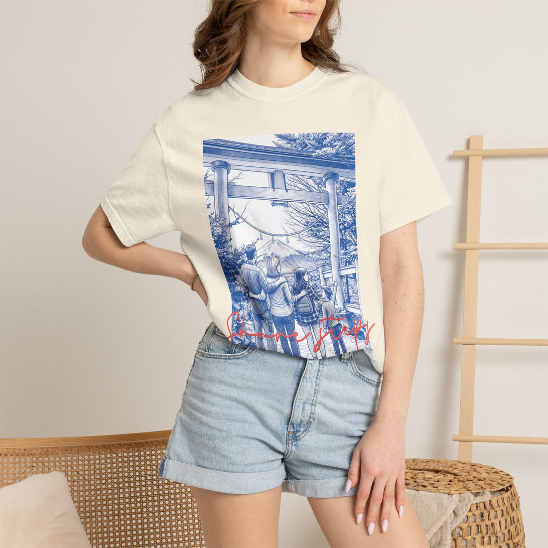 Custom Japan Landmark T-Shirt - Vintage Shrine Adventure Tee, Travel Lover Gift