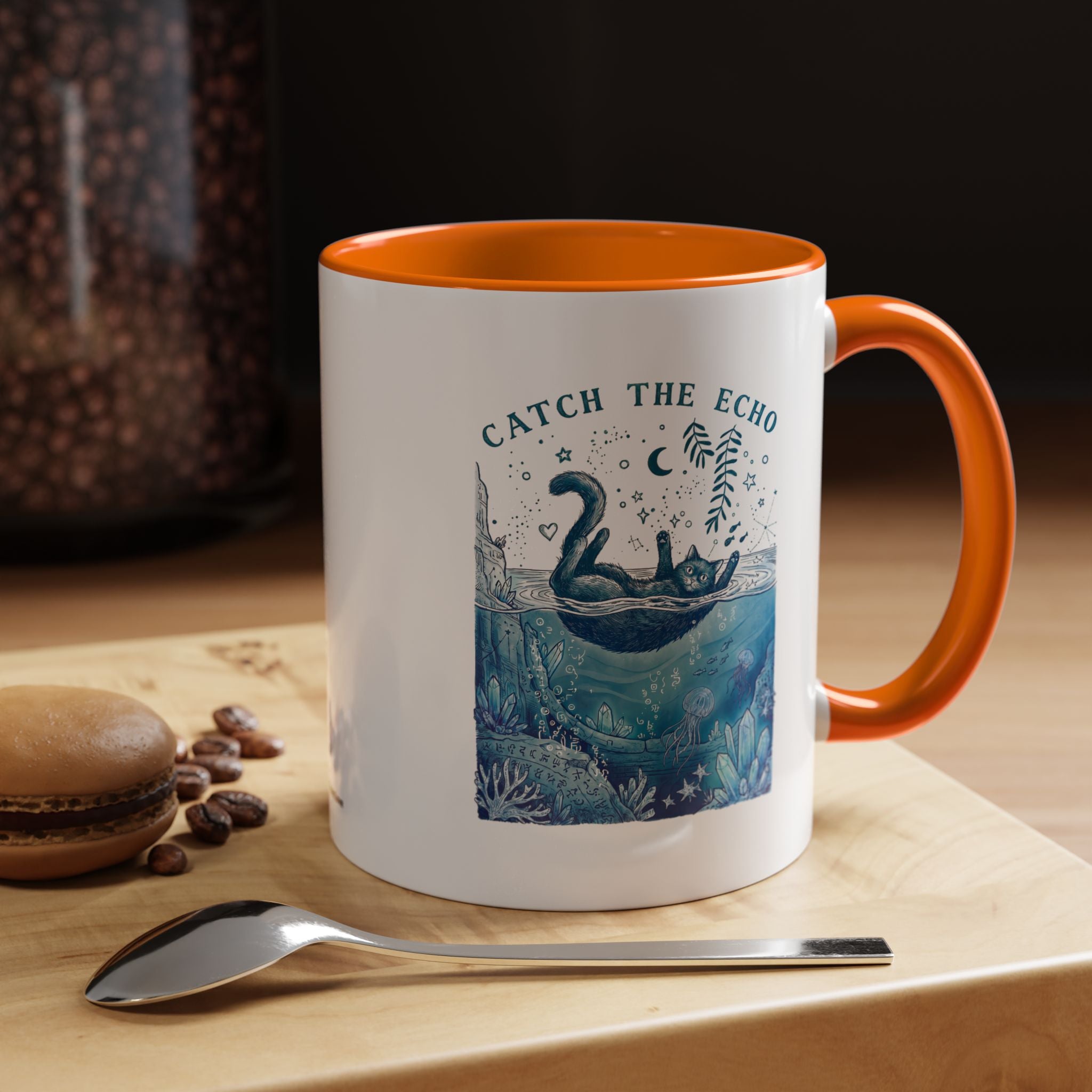 Cat's Ocean Echo Mug - Cute Underwater Cat Lover Coffee Cup